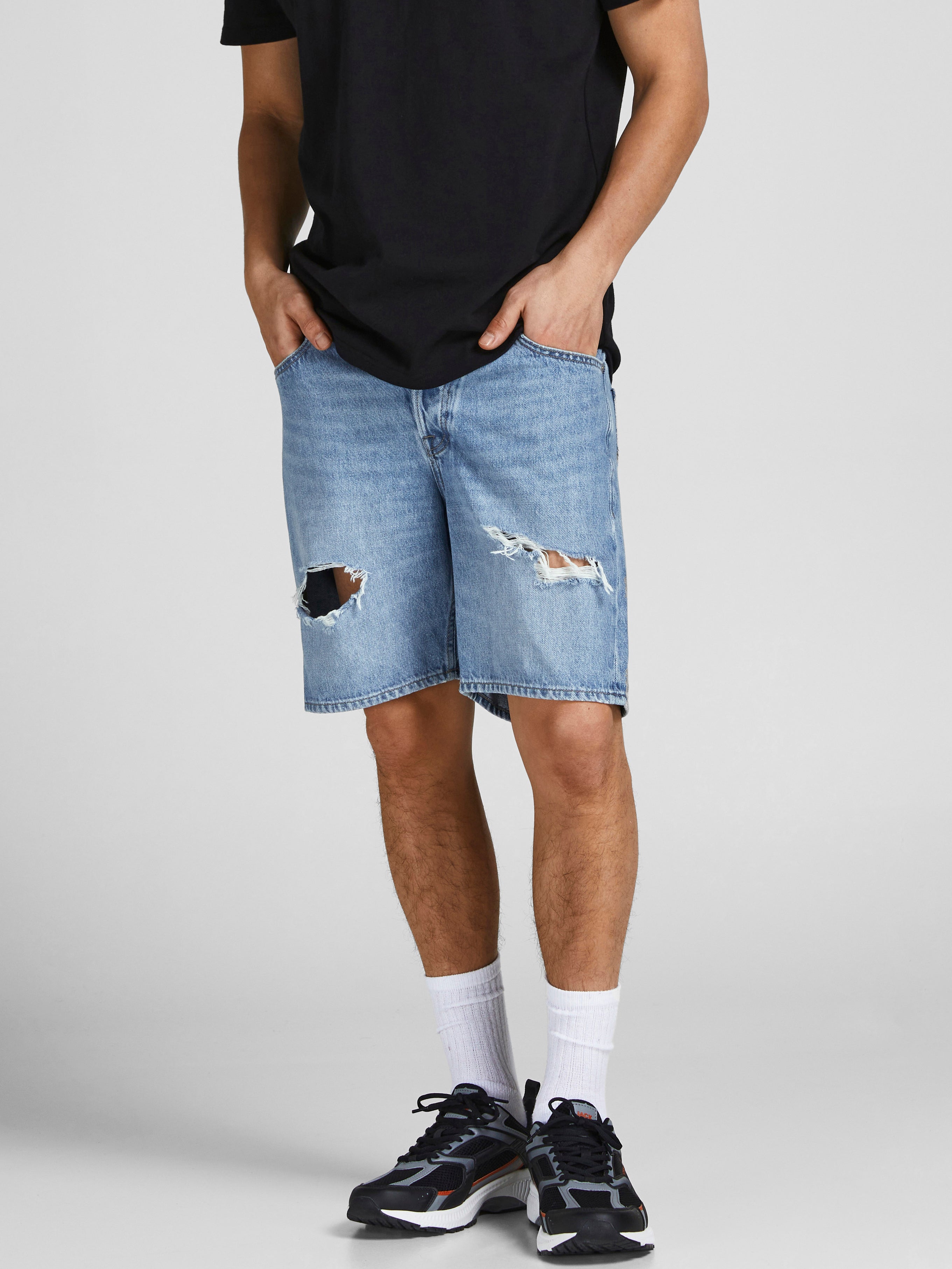 Jack & Jones Pantaloncini jeans Nero S sconto 51% MODA UOMO Jeans Consumato 