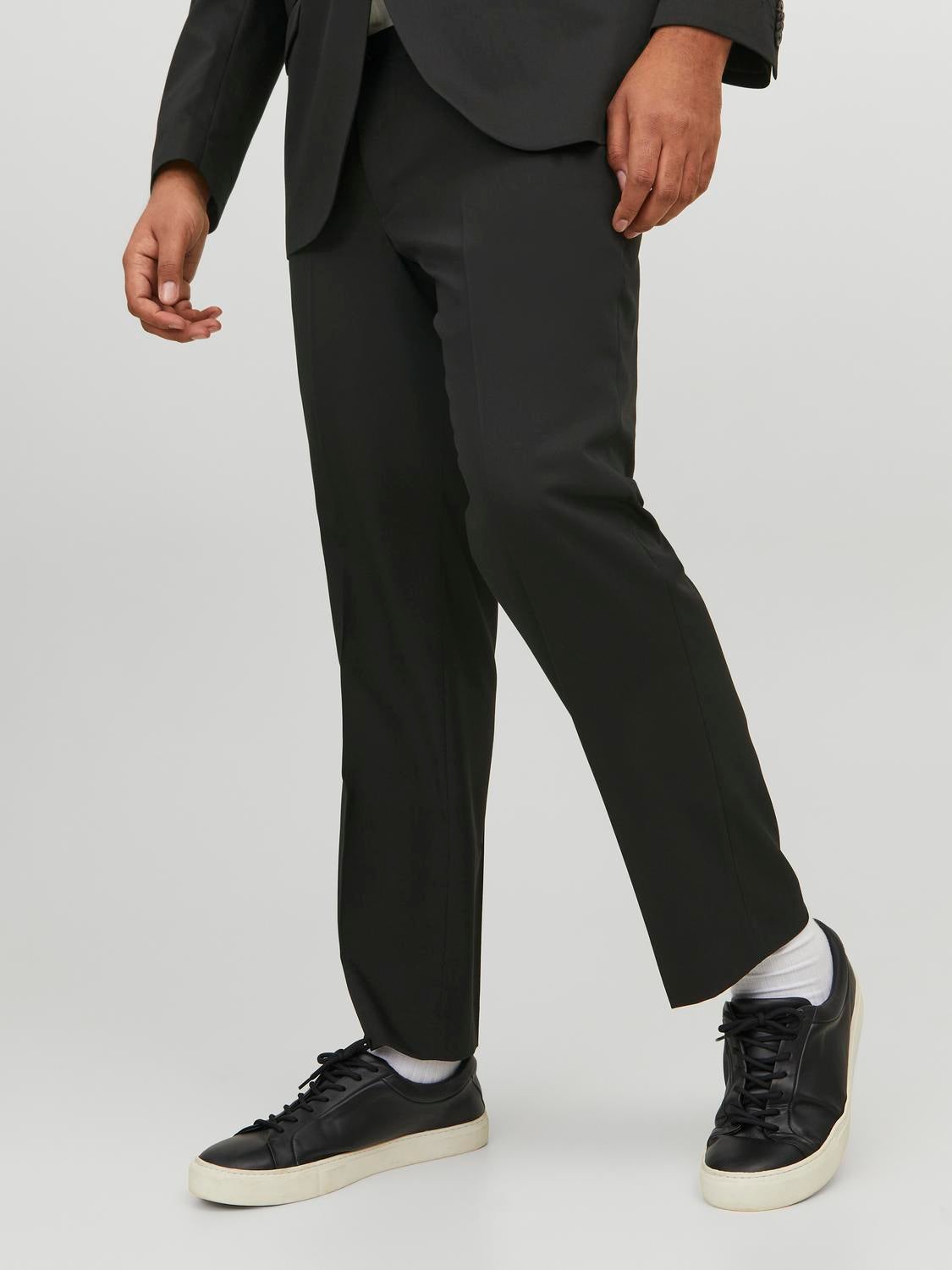 Plus Size Men's Solid Suit Jacket Suit Pants Set - Temu