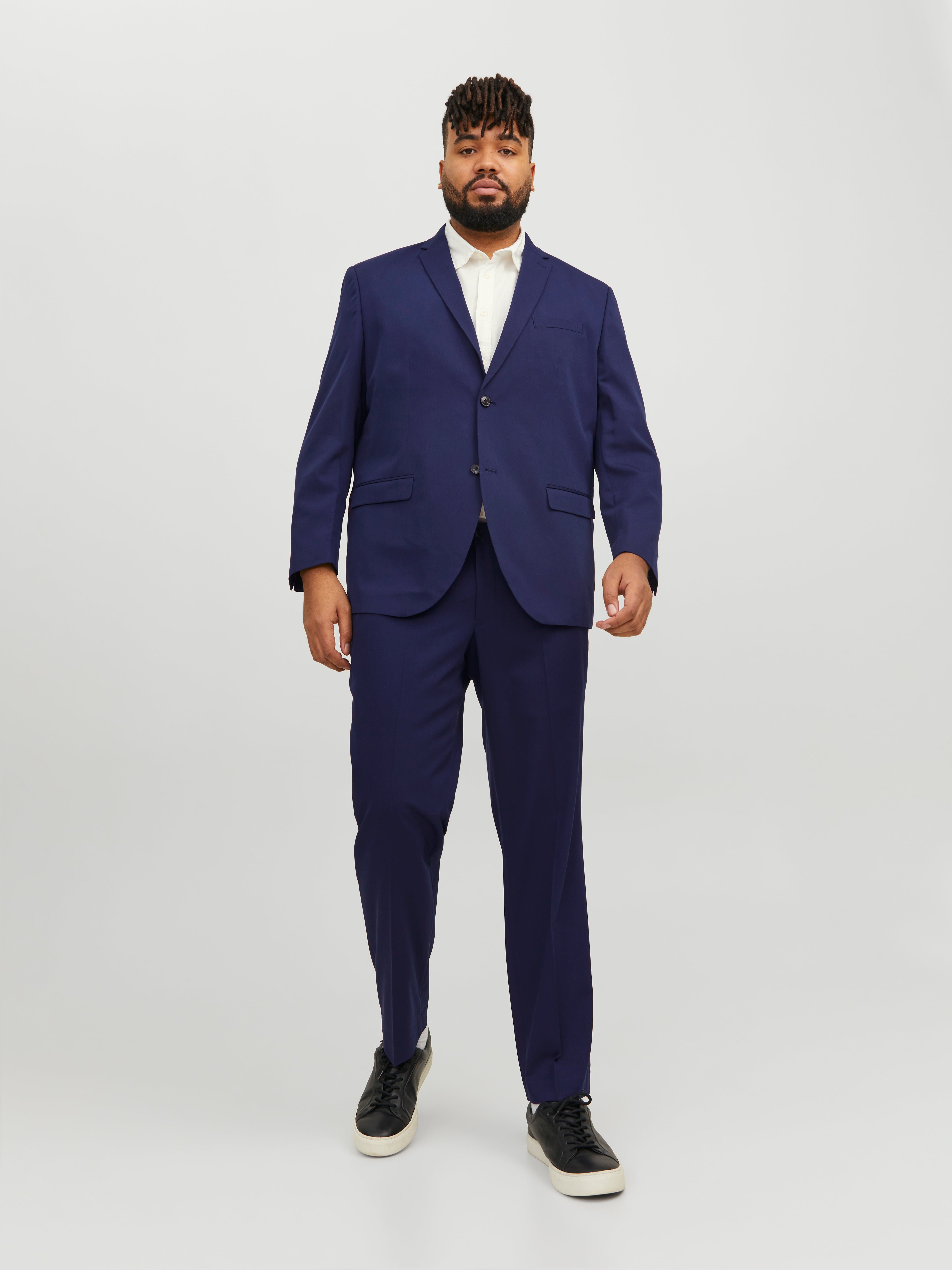 Plus Size Slim Fit Tailored Trousers Dark Blue Jack Jones