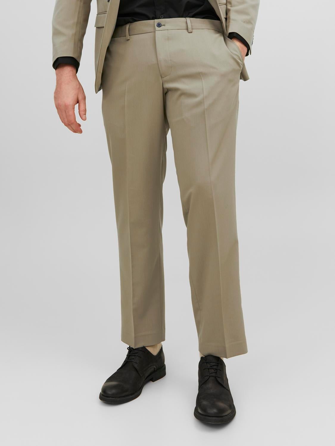 Slim Fit Trousers Beige Pinstripe | Slim fit men, Linen trousers, Pinstripe