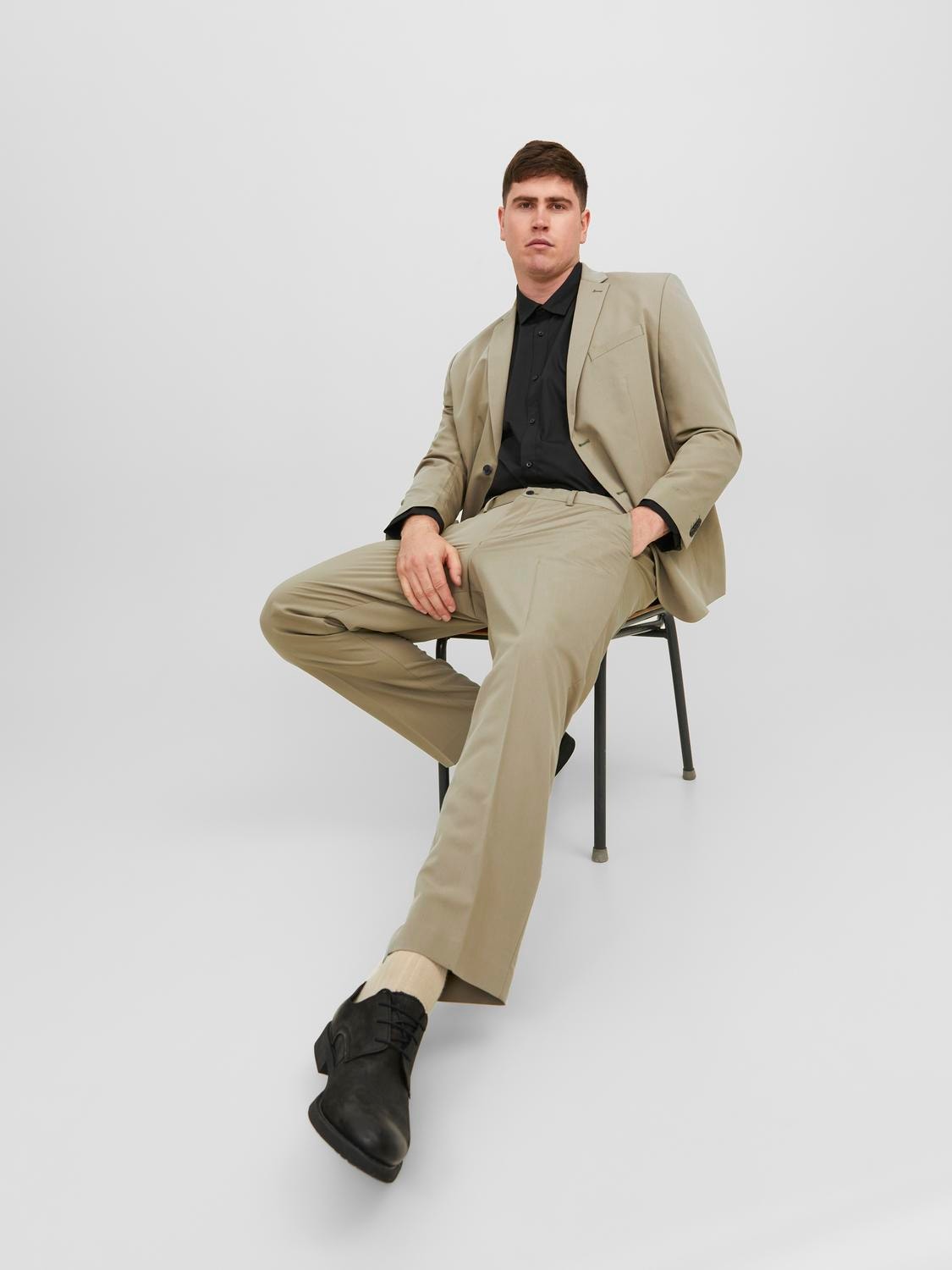 Jack & Jones Plus Size Slim Fit Tailored Trousers -Covert Green - 12202684