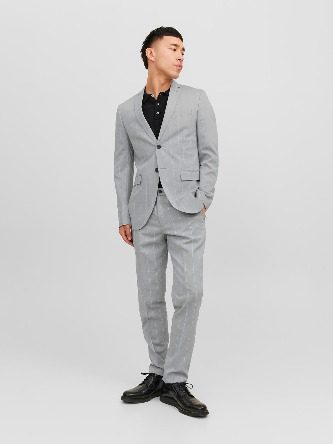 Jack & Jones JPRFRANCO Slim Fit Tailored Trousers -Light Gray - 12202798