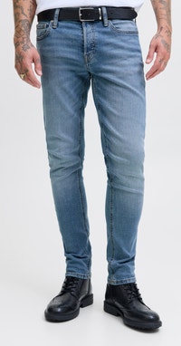 Jeans Homme Jack & Jones JJIGLENN JJORIGINAL MF 030 - Coupe Slim Fit, Bleu Denim, 98% Coton 2% Élasthanne, Taille Au Choix - Neuf Avec Étiquettes