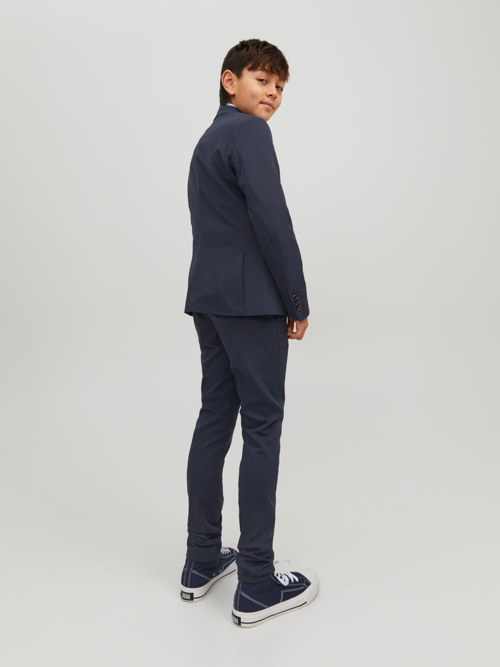Super Slim Fit Normal rise Tailored Trousers | Dark Blue | Jack & Jones®