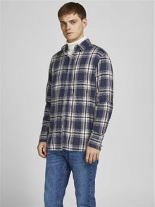 Jack & Jones Slim Fit Rutete skjorte -Navy Blazer - 12203693