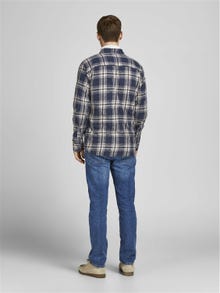 Jack & Jones Slim Fit Rutete skjorte -Navy Blazer - 12203693