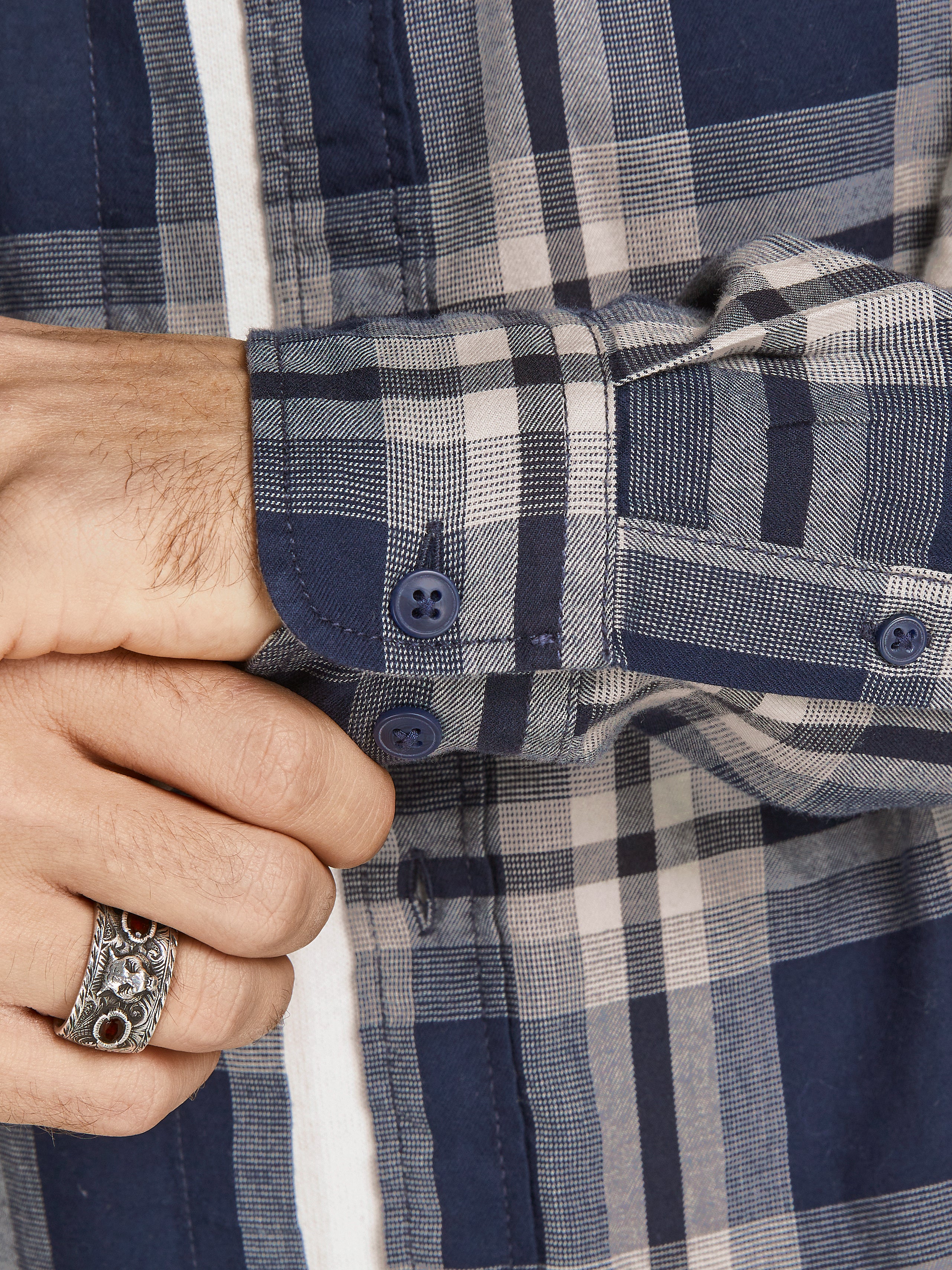 Camicia A Quadri Uomo PARKLEES Slim Fit, Maniche Lunghe Con Tasca, Tessuto Leggero E Lavabile In Lavatrice