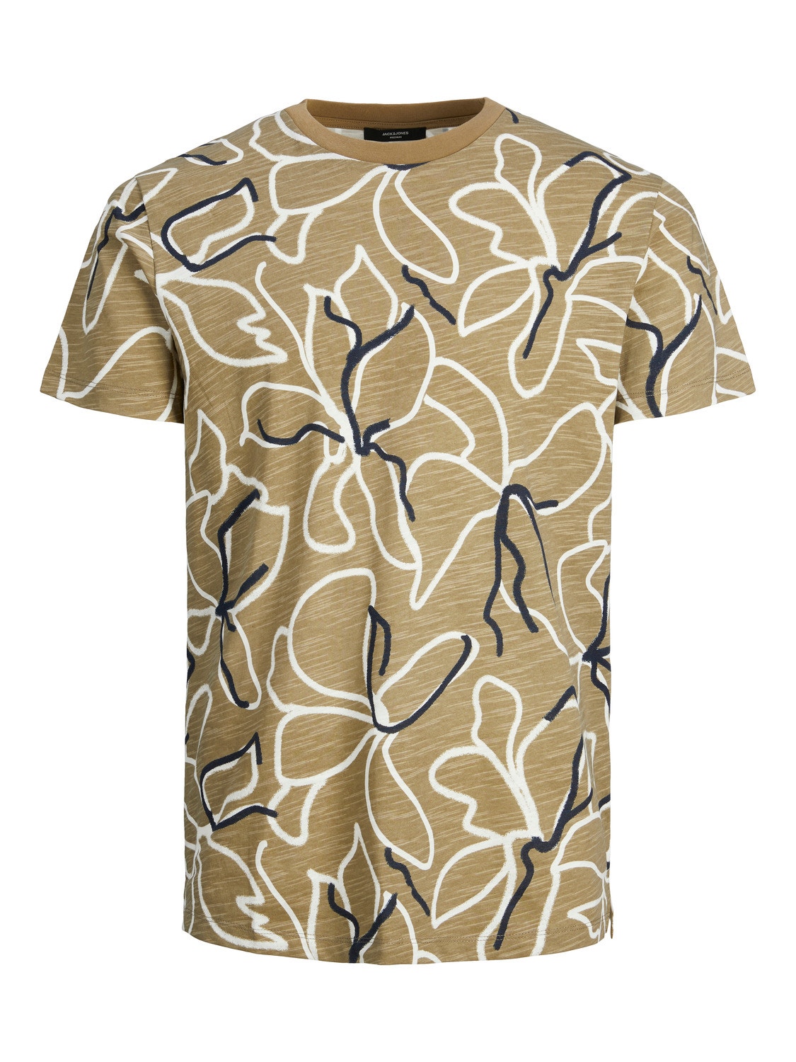Jack & Jones Tropikalny Okrągły dekolt T-shirt -Covert Green - 12203764