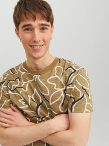 Jack & Jones Camiseta Estampado tropical Cuello redondo -Covert Green - 12203764