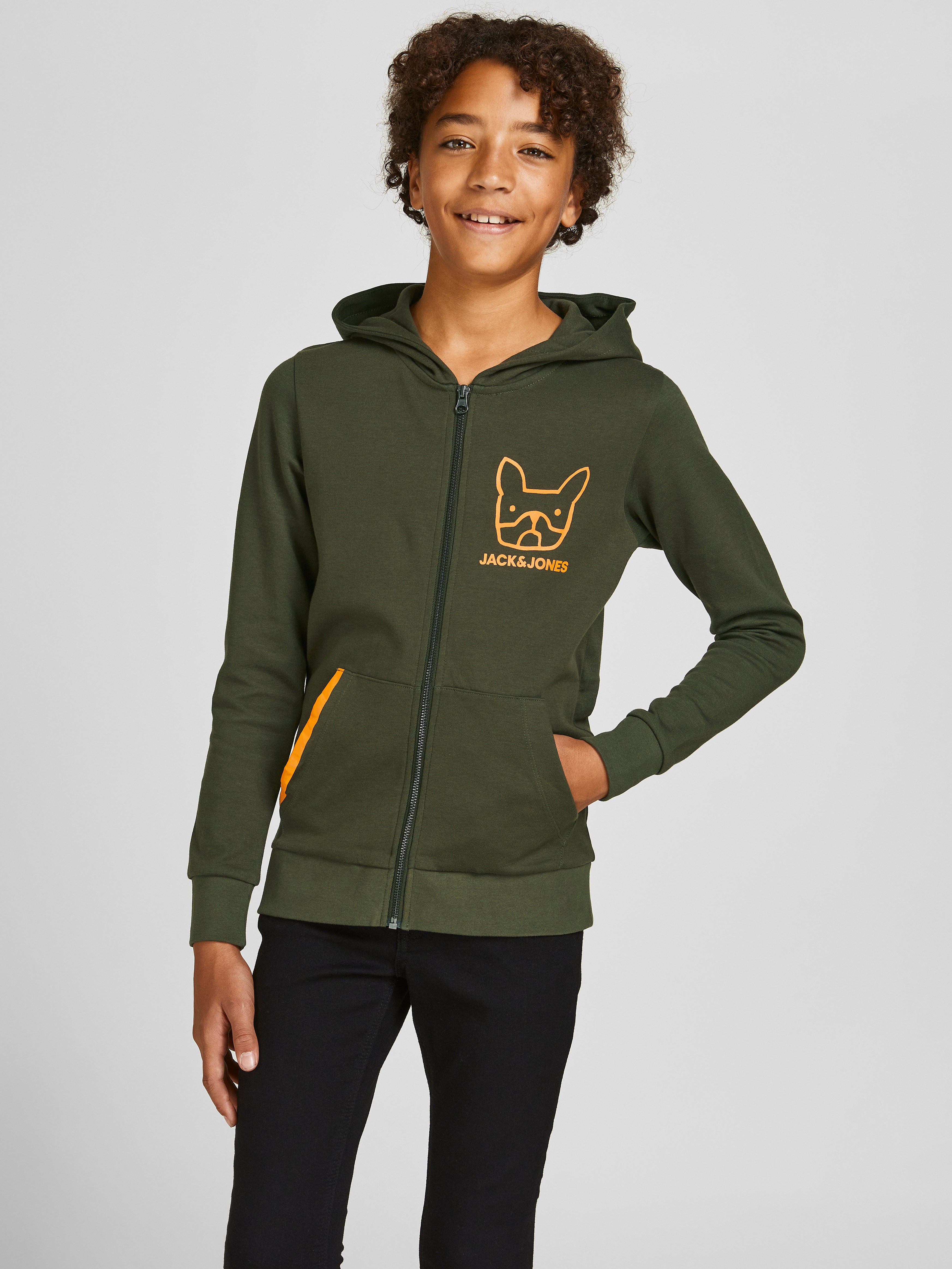 Printed Zip hoodie For boys with 60% discount! | Jack u0026 Jones®