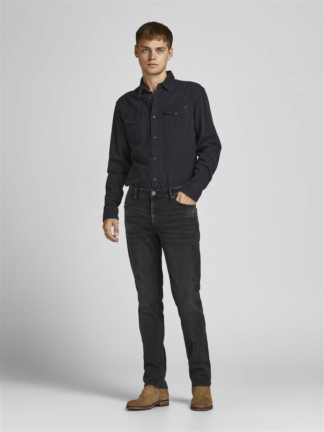 jack and jones mens clark original jeans black