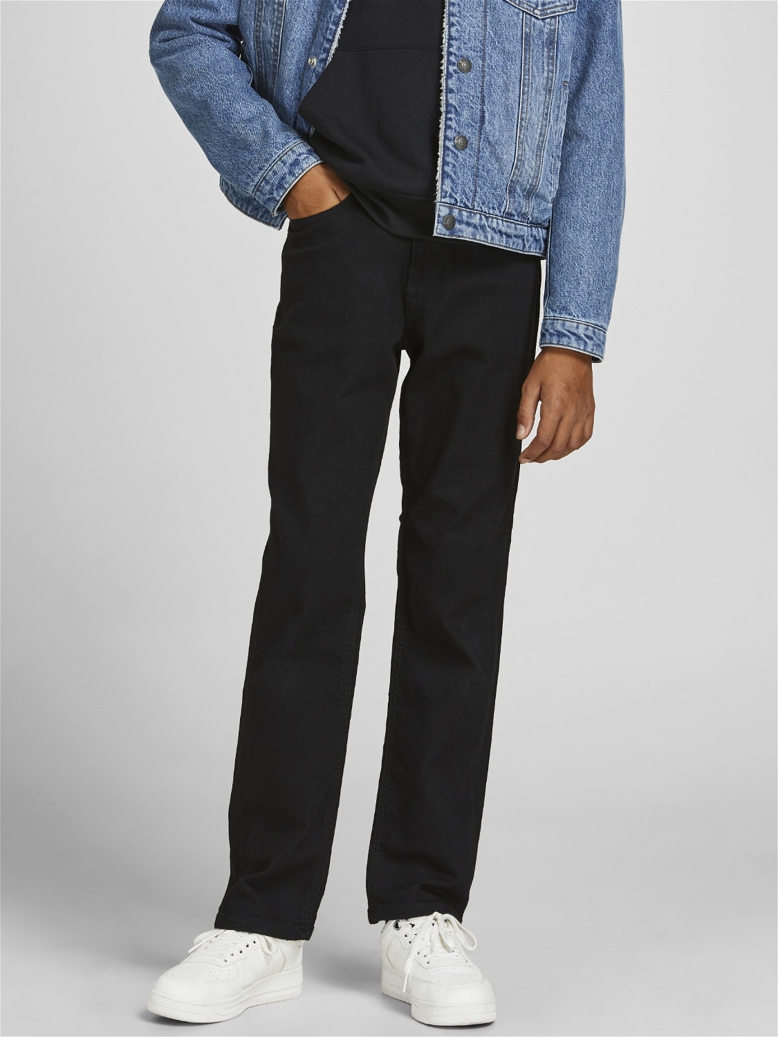 Jack & Jones JJICLARK JJORIGINAL AM 829 Regular fit jeans For boys -Black Denim - 12204648