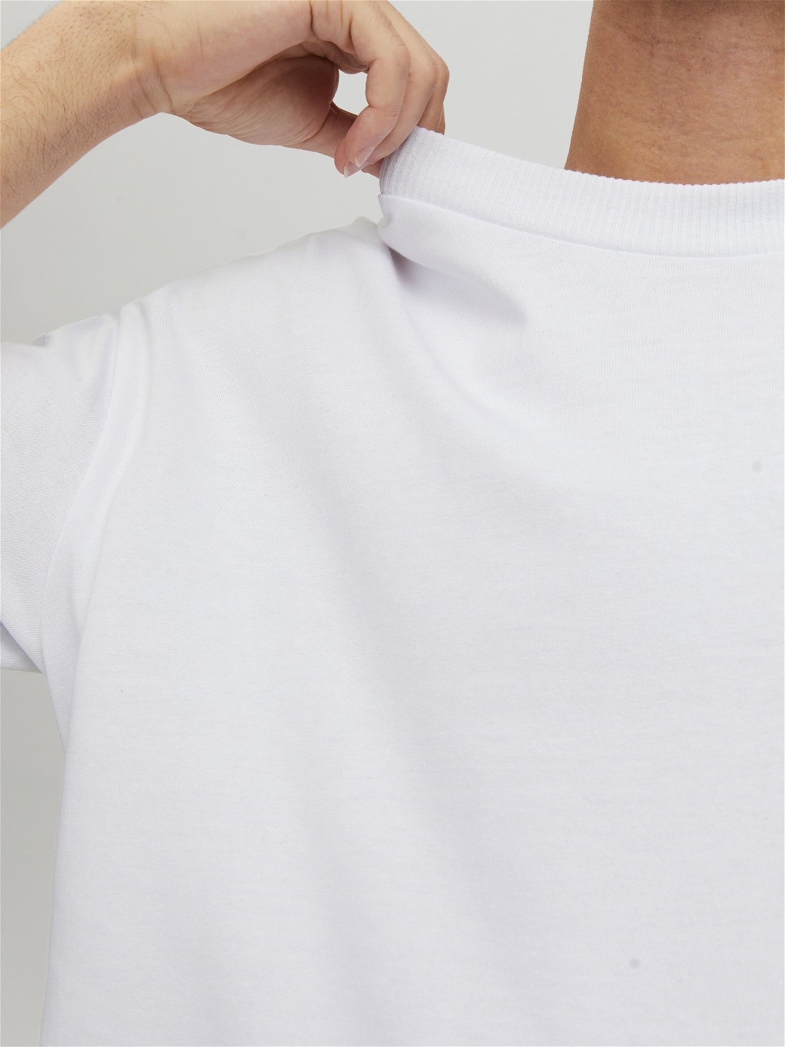Jack & Jones Einfarbig Rundhals T-shirt -White - 12204679