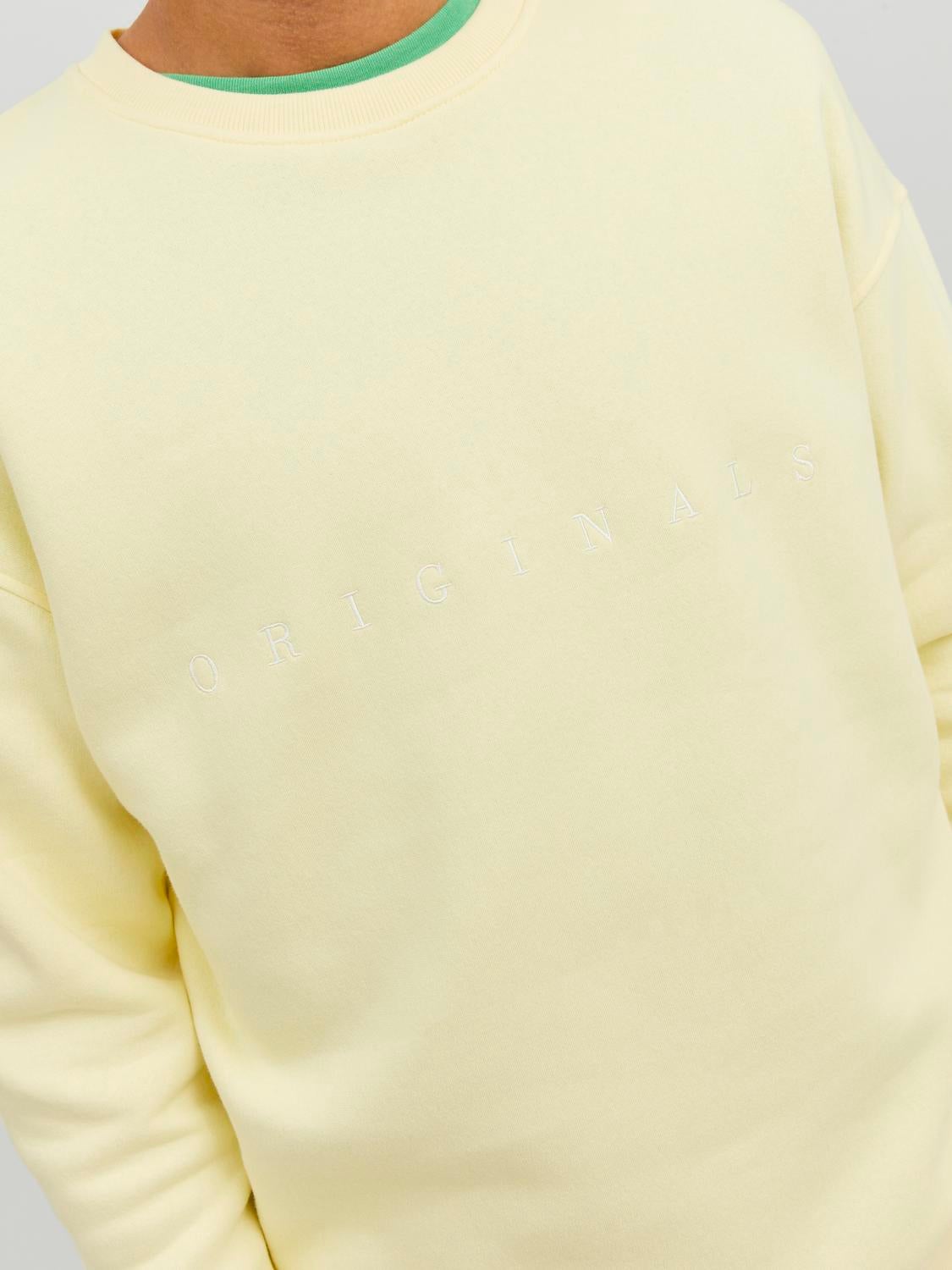 Pastel yellow crew outlet neck sweatshirt