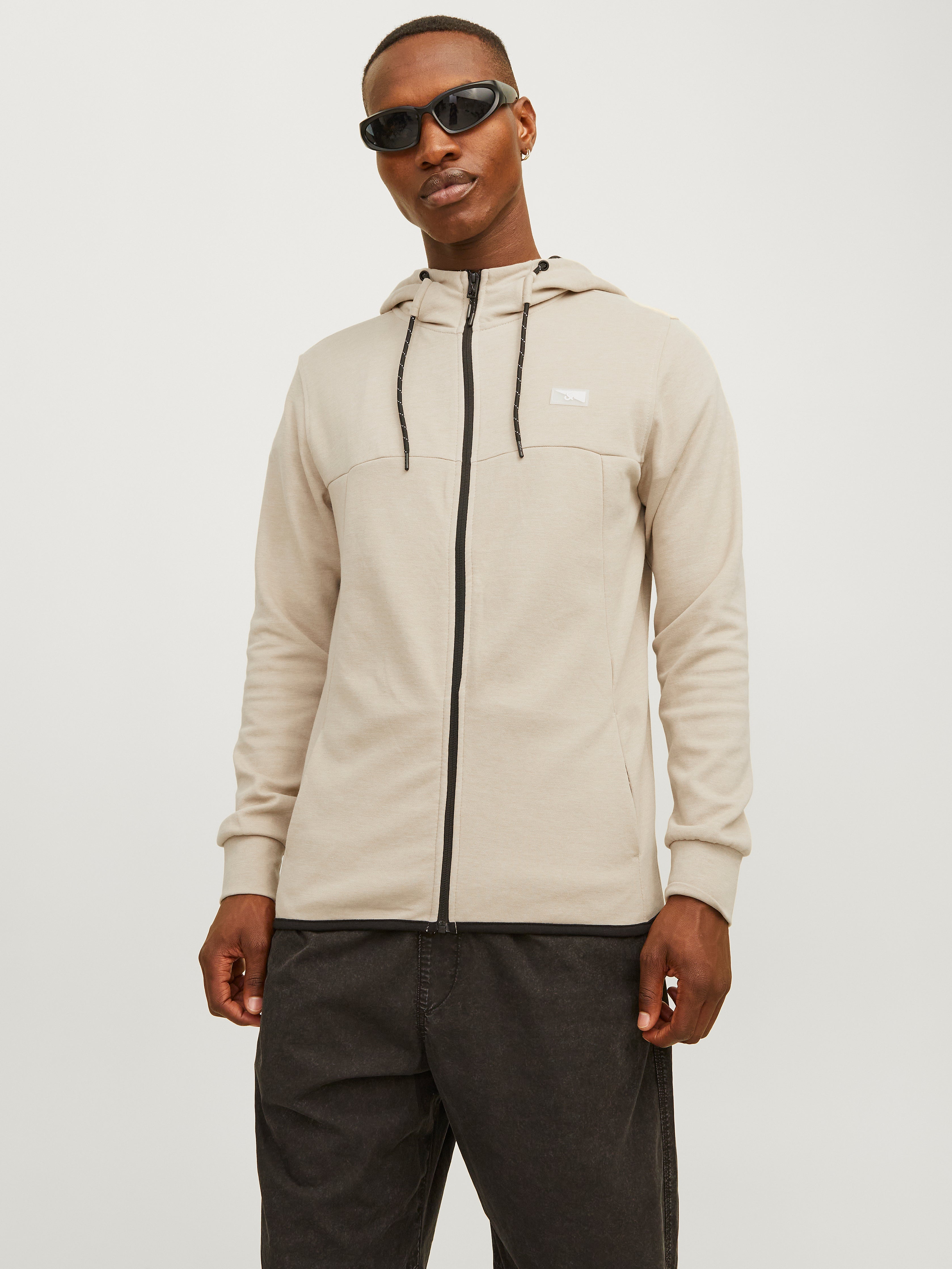 Tan zip up online hoodie