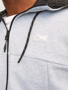 Jack & Jones Logo Zip hoodie -Light Grey Melange - 12204926