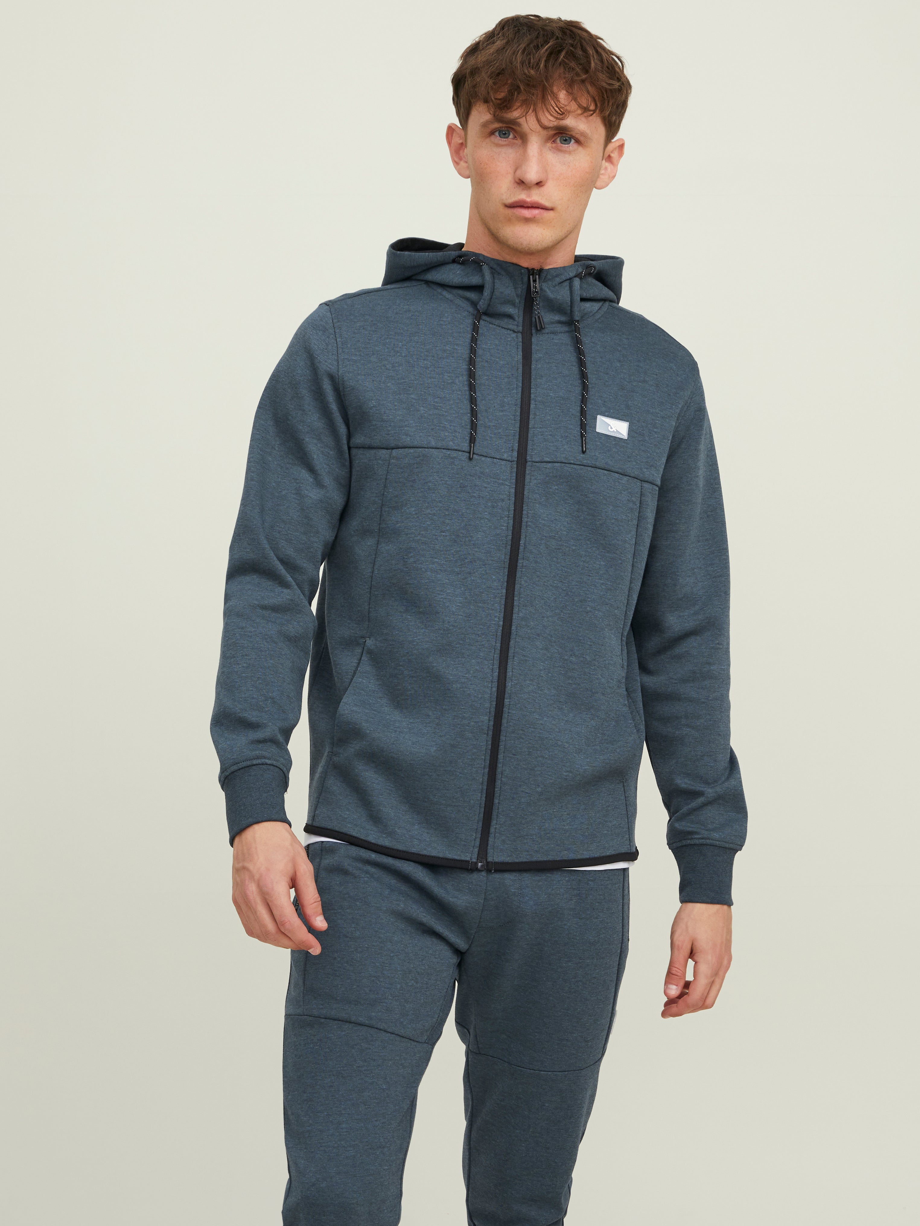 High neck zip Hoodie | Dark Blue | Jack 