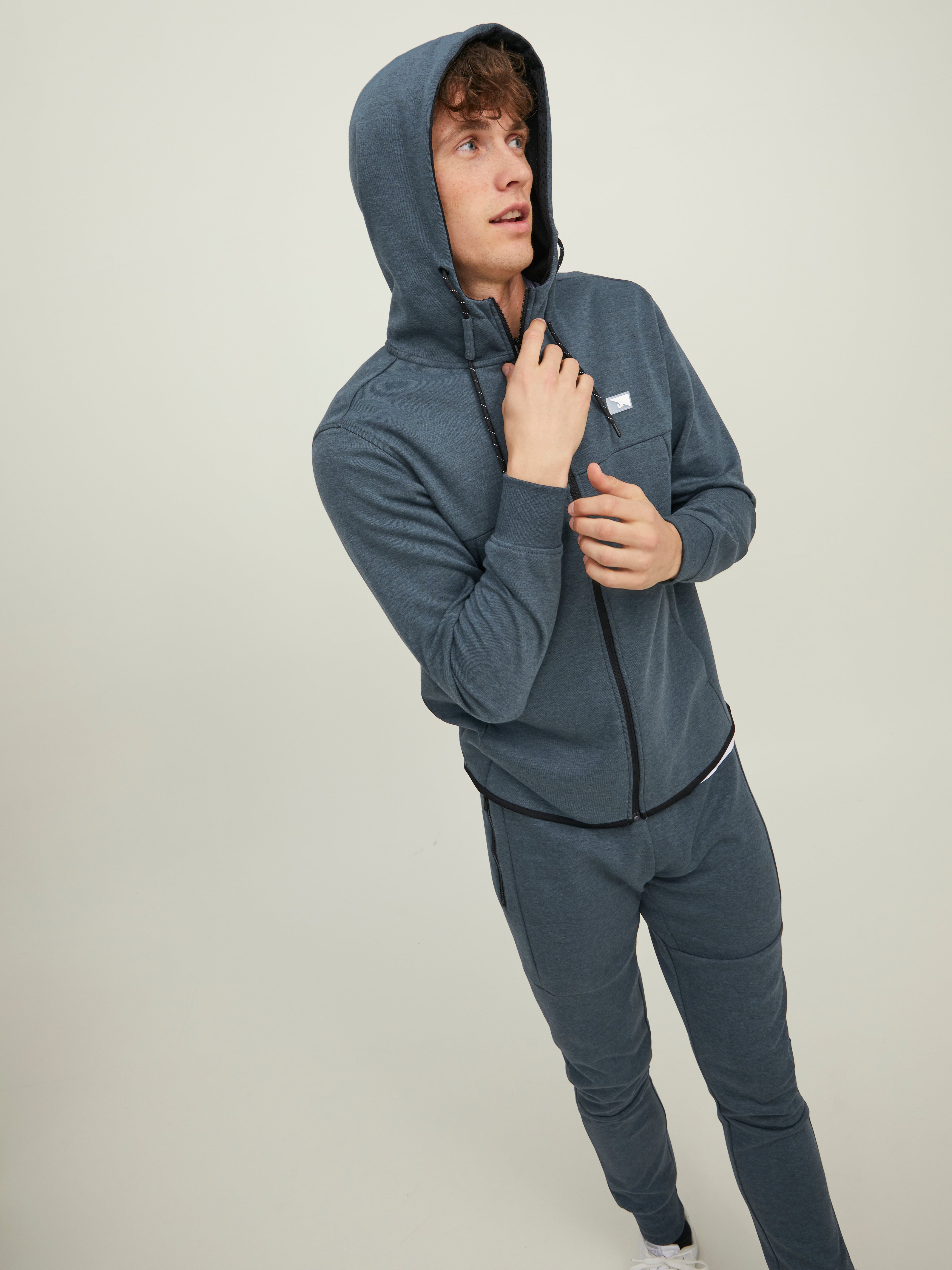High neck zip Hoodie | Dark Blue | Jack 