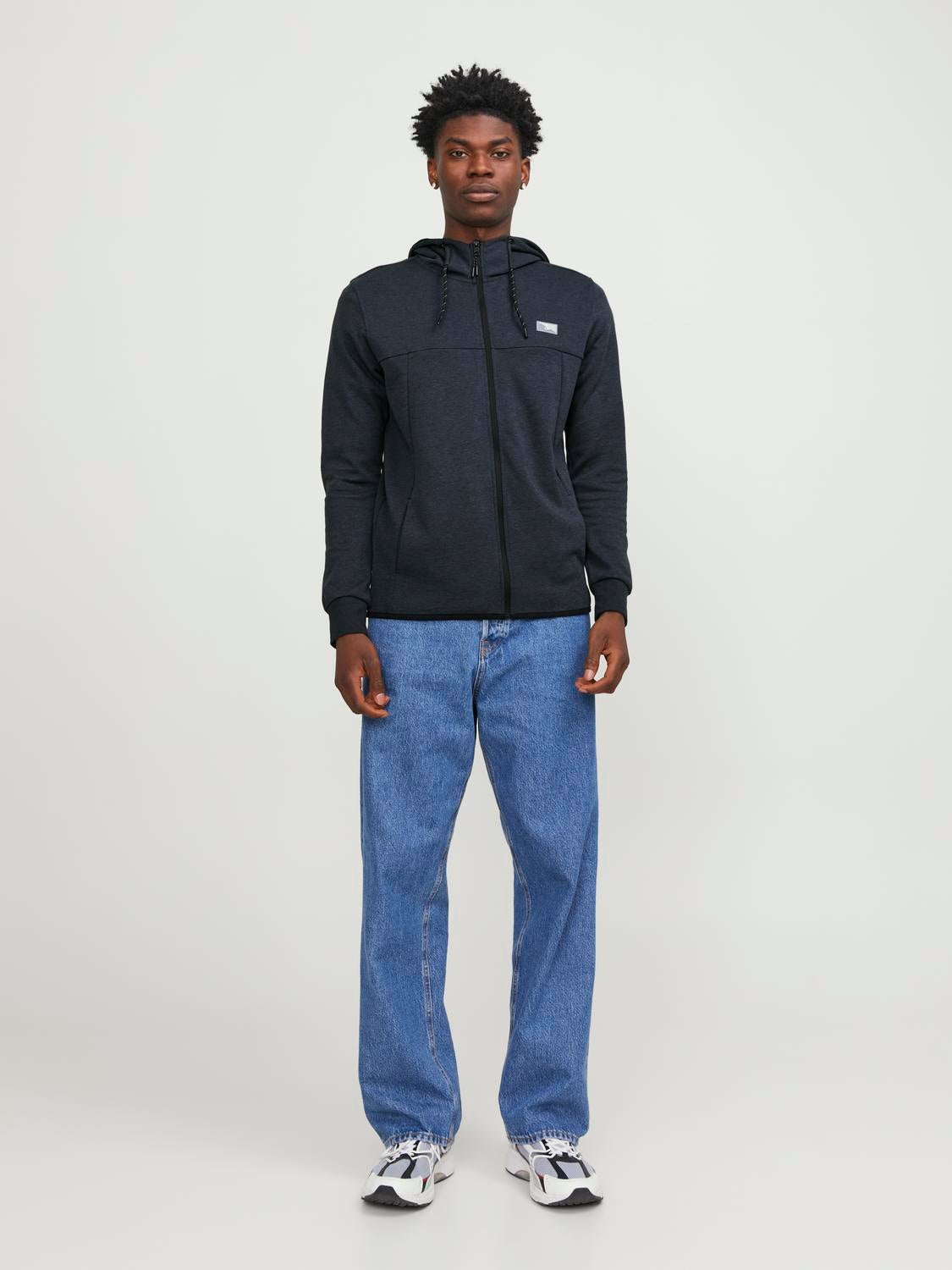 Navy hoodie black jeans hotsell