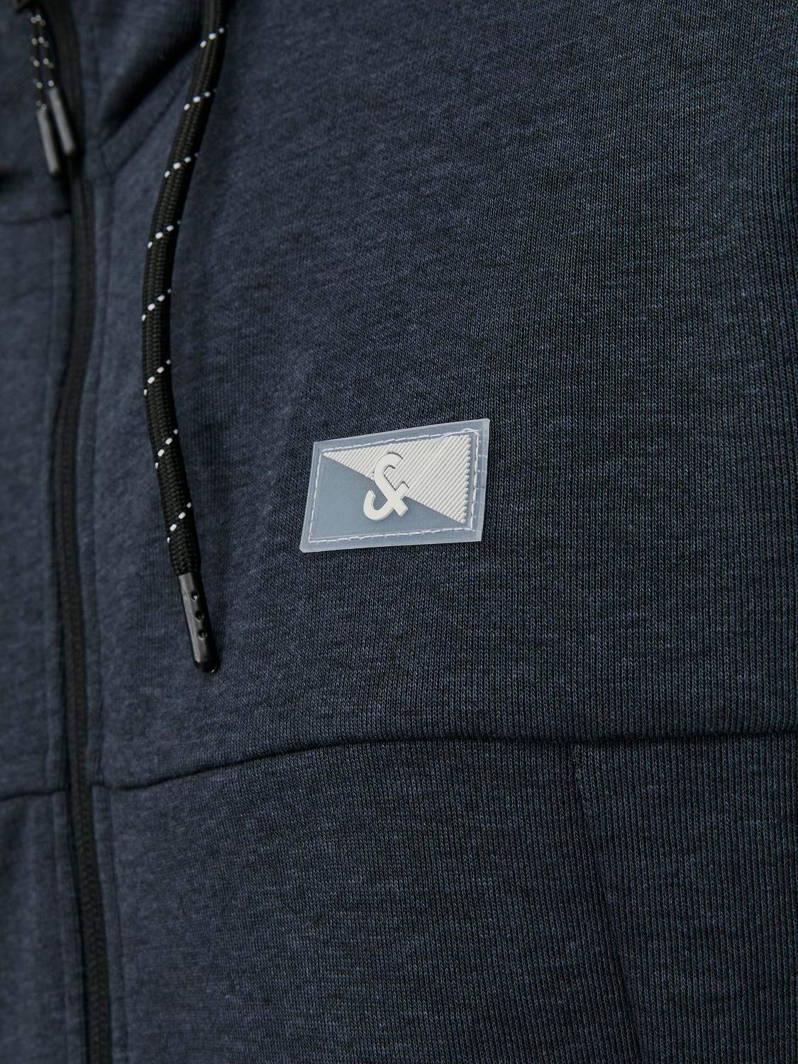 Jack & Jones Logo Mikina na zip s kapucí -Dark Navy - 12204926