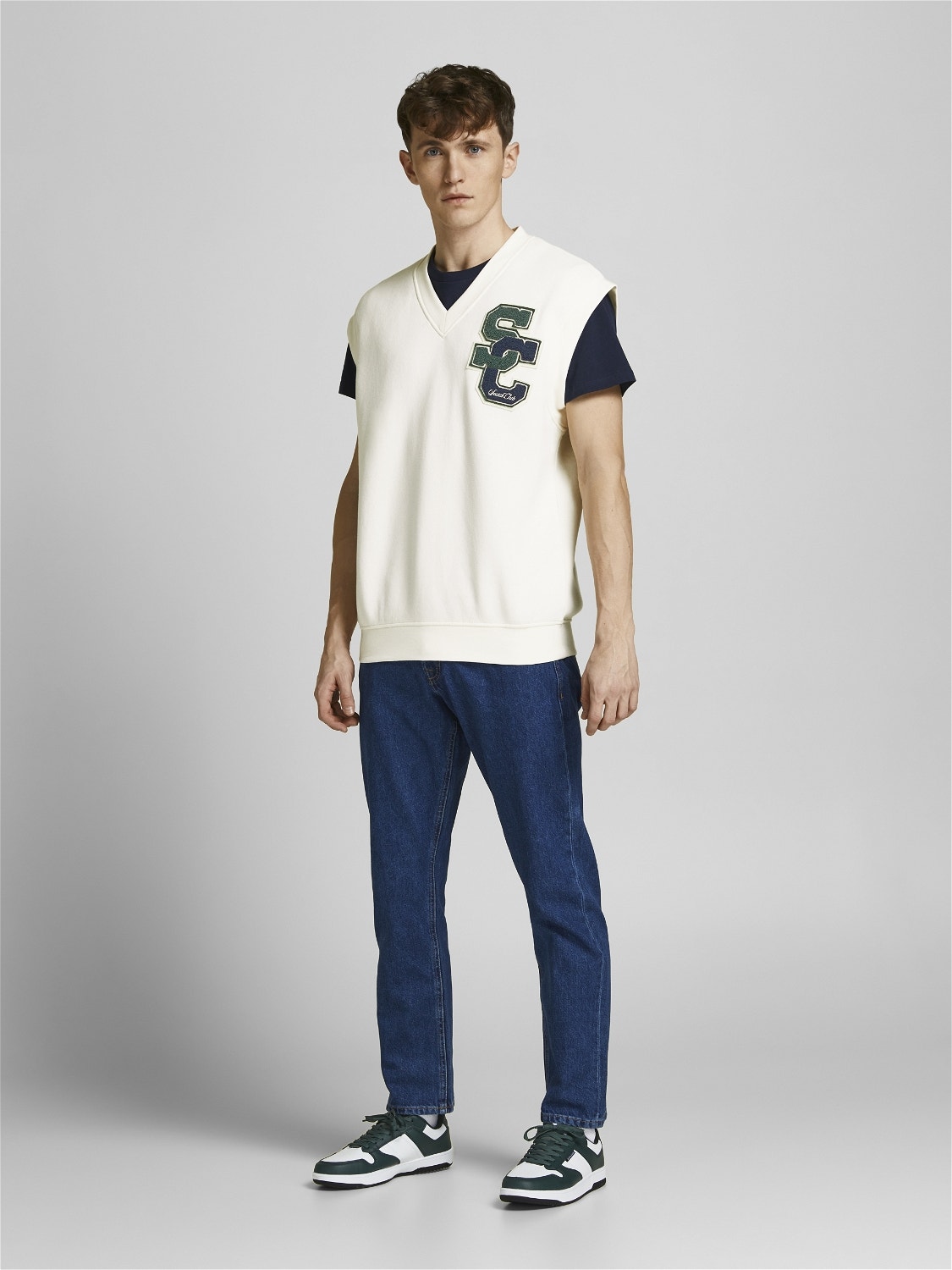 Jack & Jones Nyomott mintás Mellény -Whisper White - 12205493