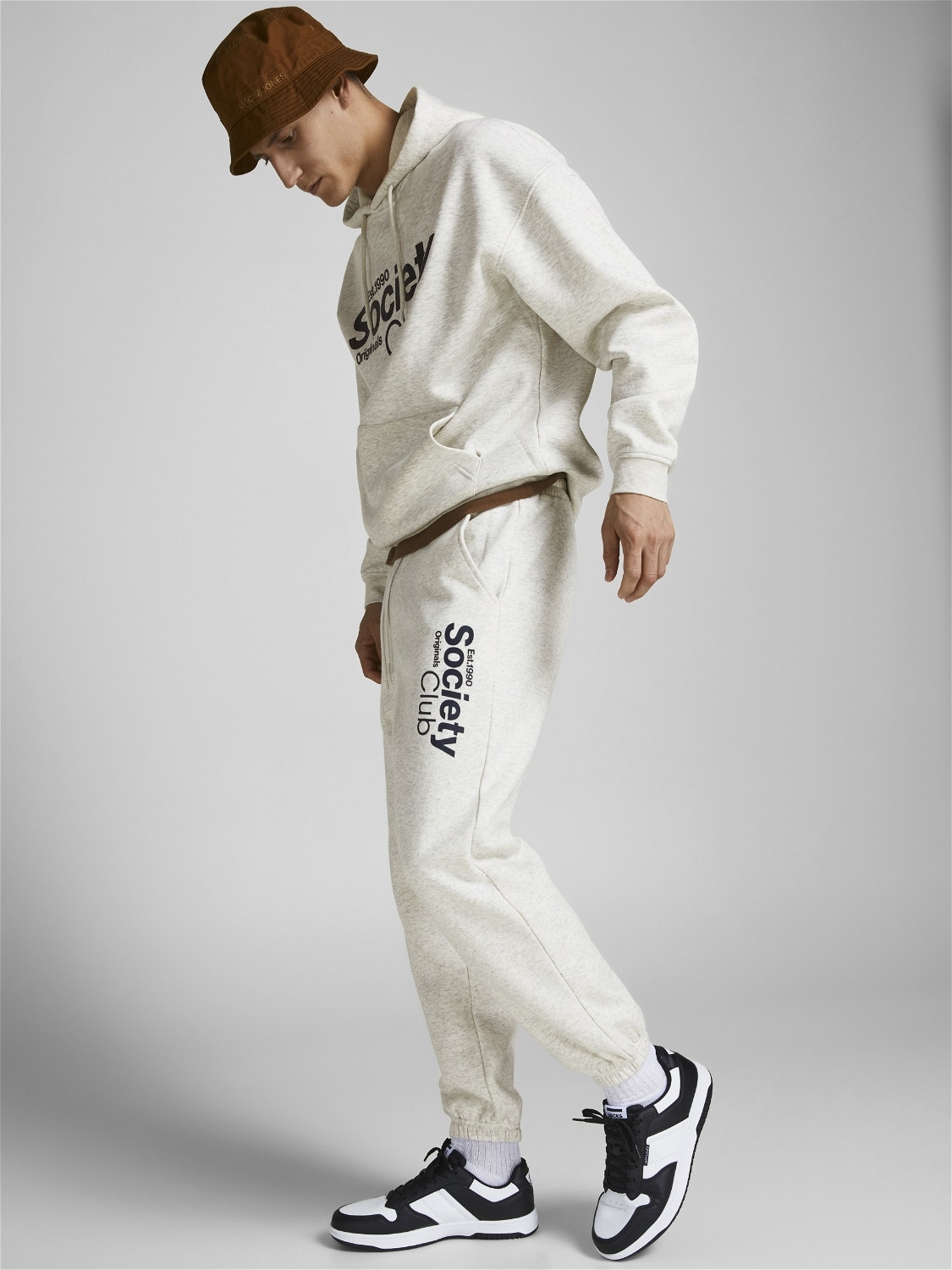 Jack & Jones Relaxed Fit Joggingbroek -White Melange - 12205848