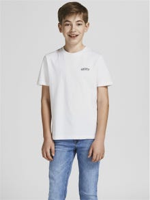 Jack & Jones Printet T-shirt Til drenge -Bright White - 12206183