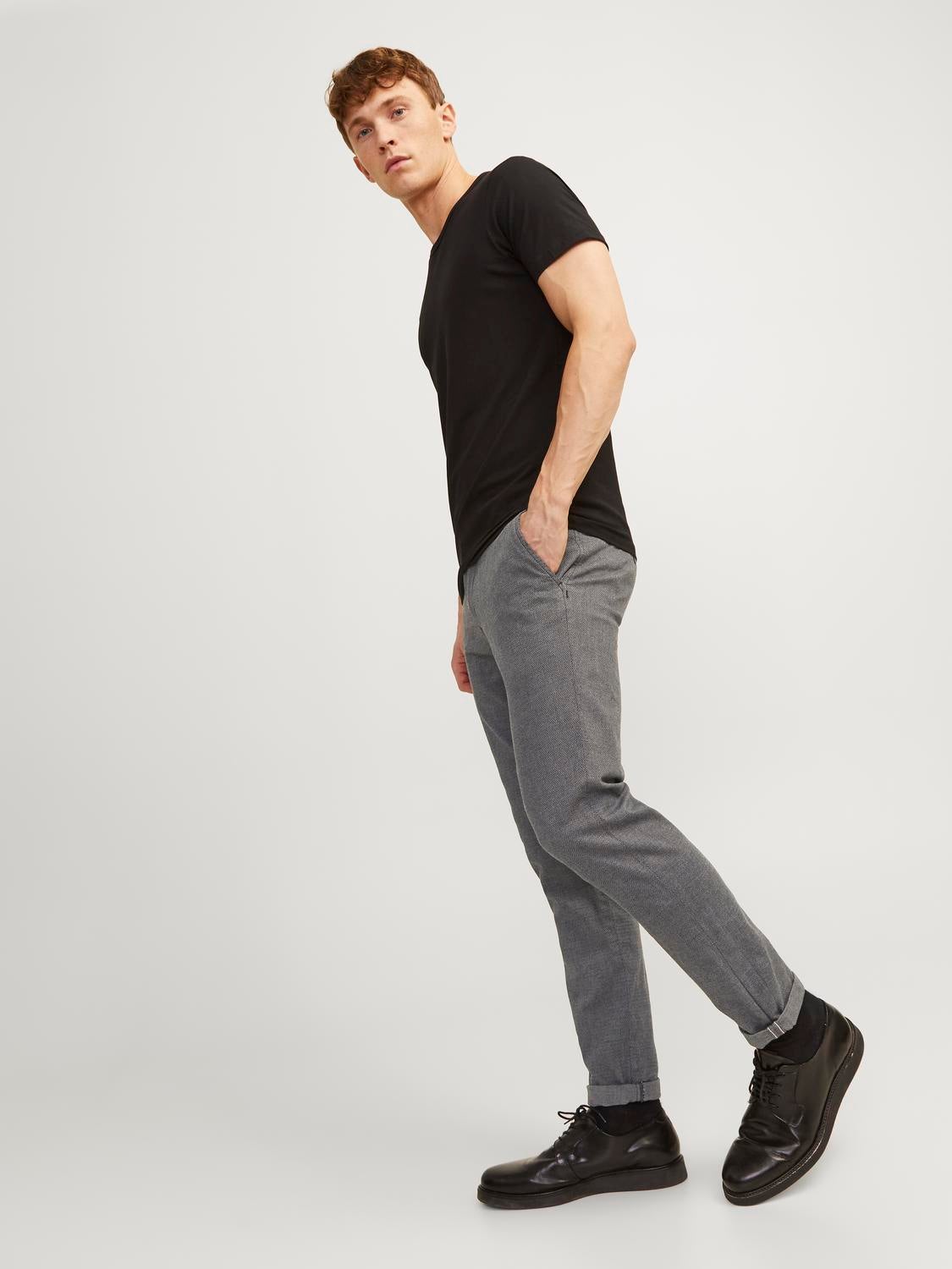 Jack and jones grey hot sale trousers