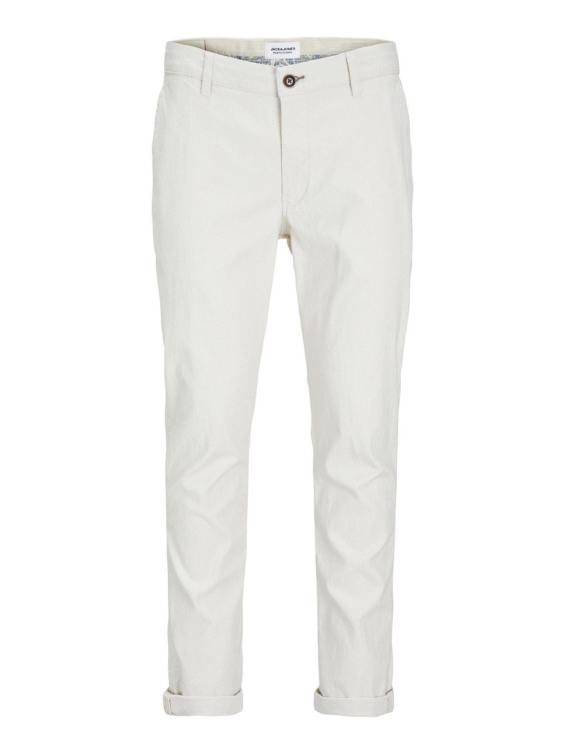 Jack & Jones Slim Fit Puuvillased püksid -Bright White - 12206198