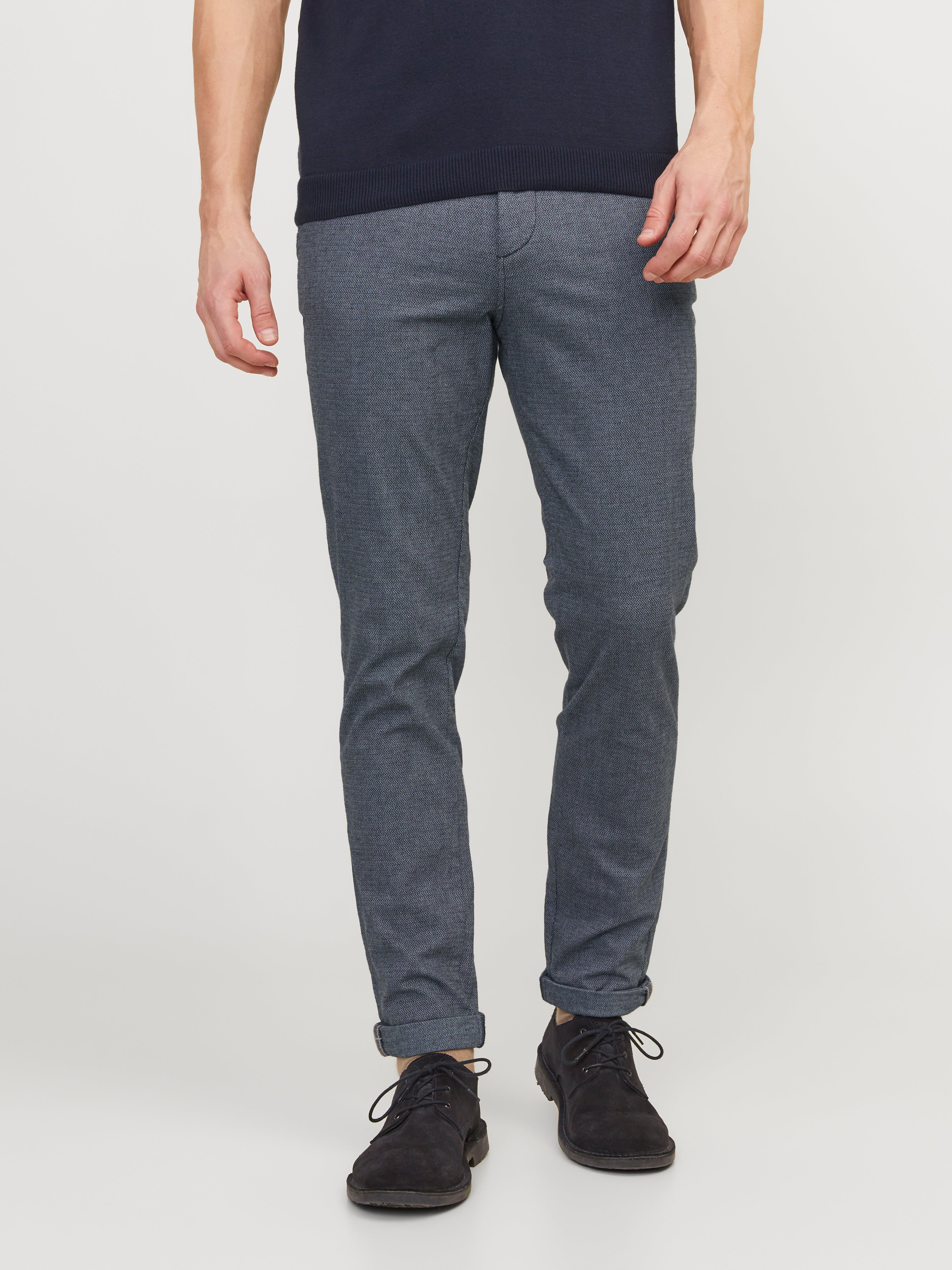 Redbridge Pantalones Chinos Para Hombre, Pantalones Casuales A Cuadros Con Cintura Elástica, Gris-Marrón, S