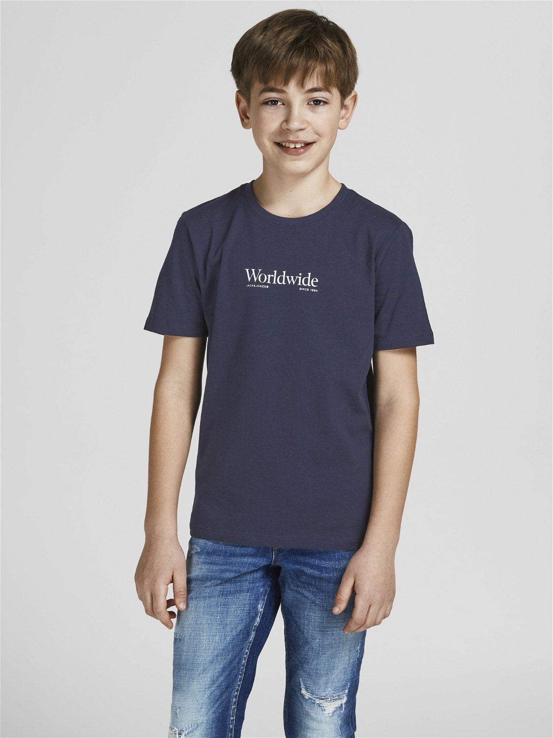 Jack & Jones Trykk T-skjorte For gutter -Navy Blazer - 12206448
