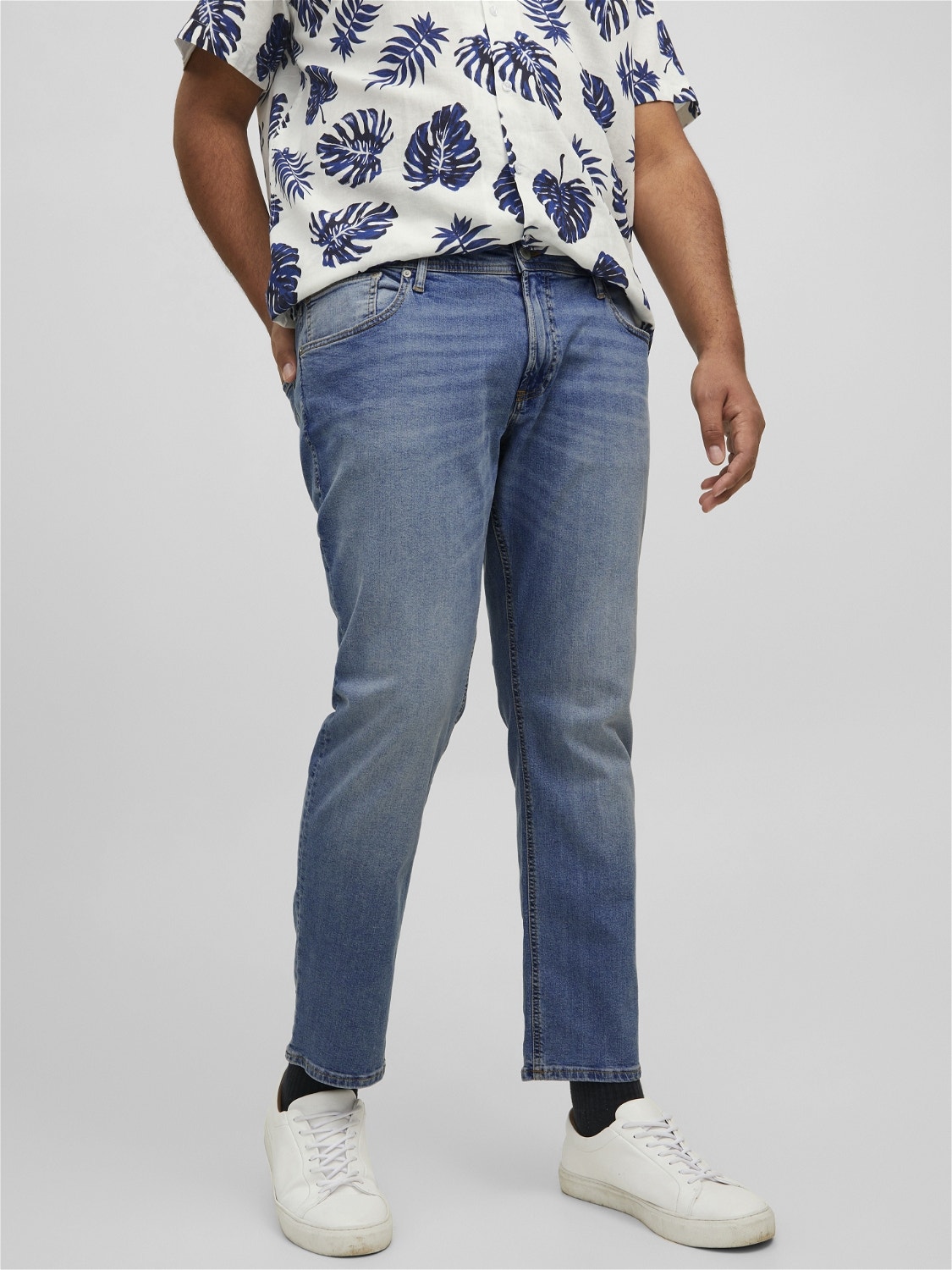 Jack & Jones Plus Size JJIGLENN JJORIGINAL NA 030 PLS Slim Fit Jeans -Blue Denim - 12207121