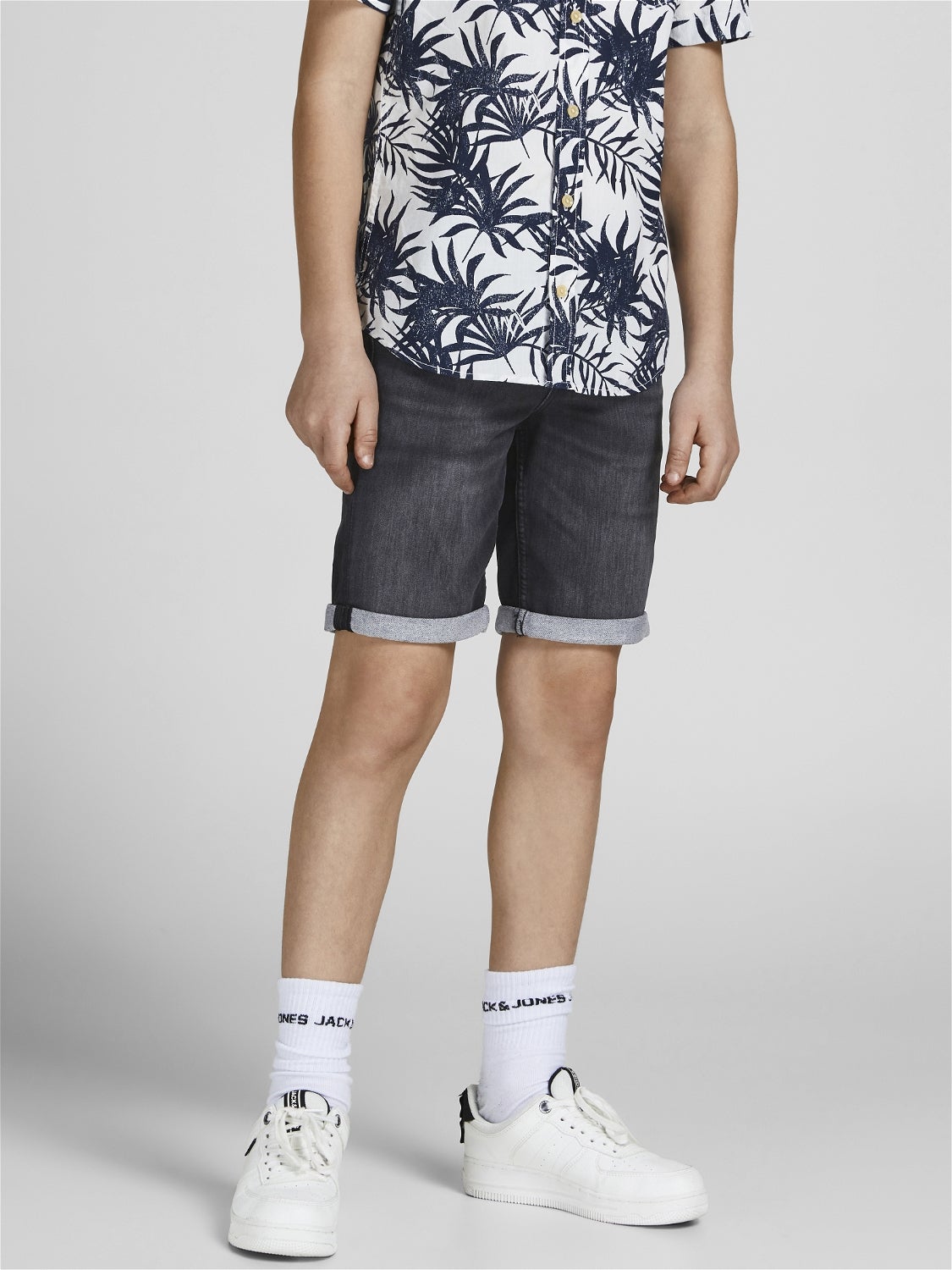 Mode Spijkershorts Korte broeken H&M Spijkershort lichtgrijs casual uitstraling 