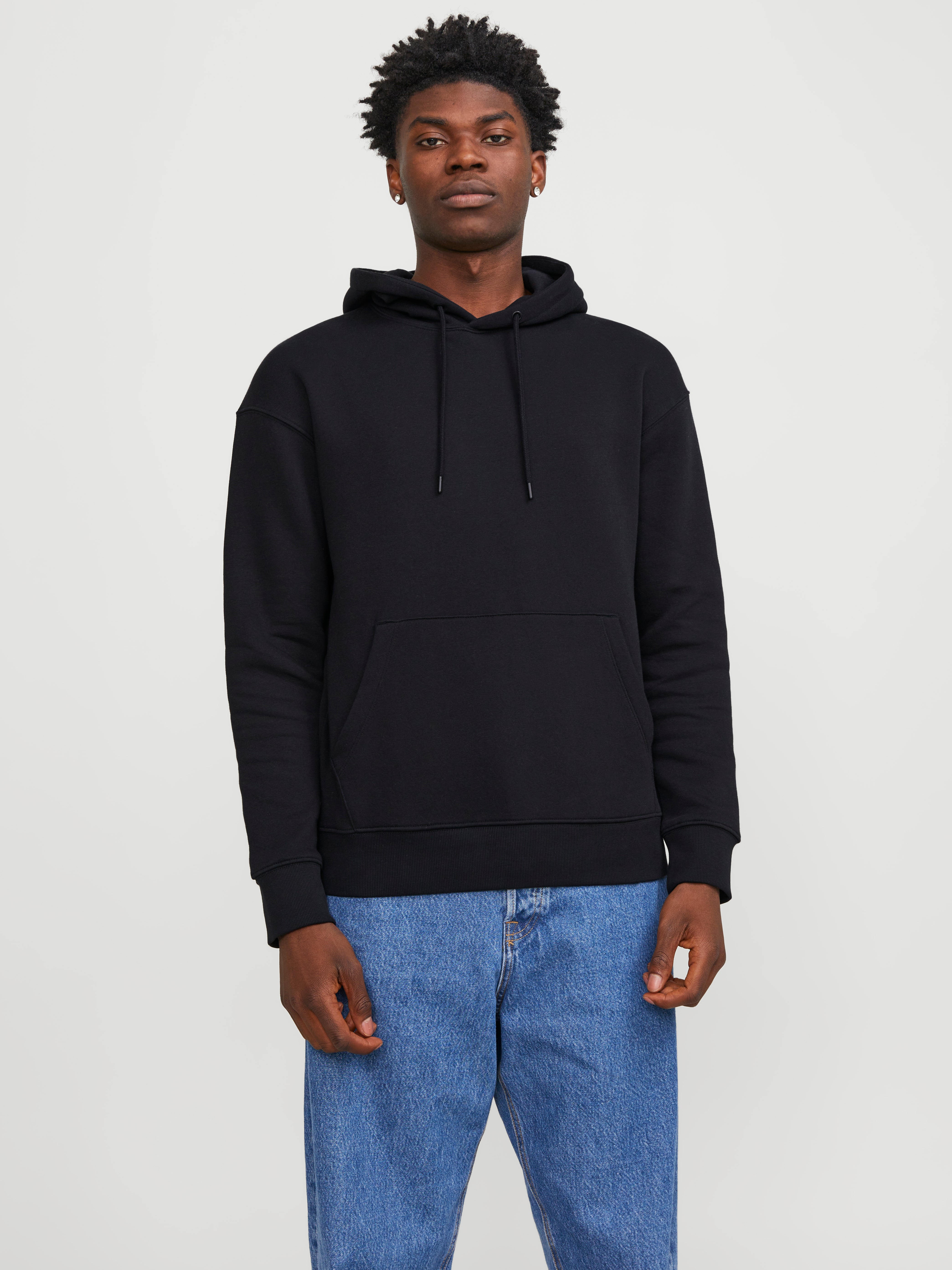 Einfarbig Kapuzenpullover | Schwarz | Jack & Jones