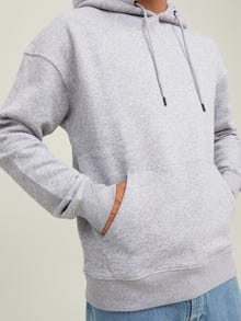 Jack & Jones Hoodie Liso -Light Grey Melange - 12208157