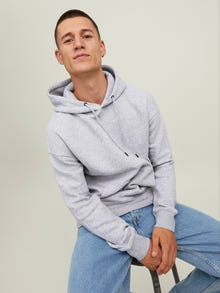 Jack & Jones Hoodie Liso -Light Grey Melange - 12208157