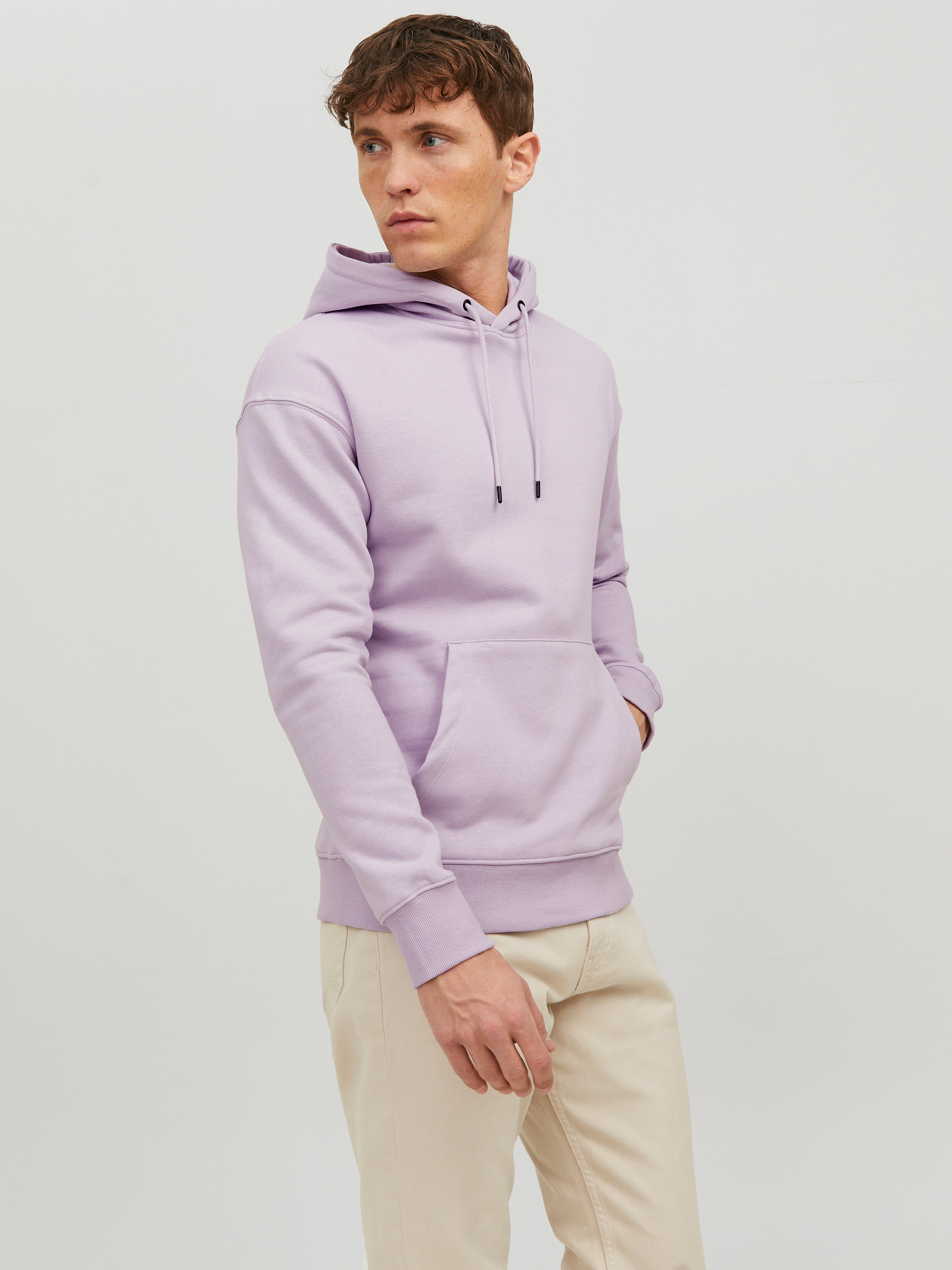 Relaxed Fit Hoodie Dropped shoulders Sweatshirt | Light Purple | Jack &  Jones®