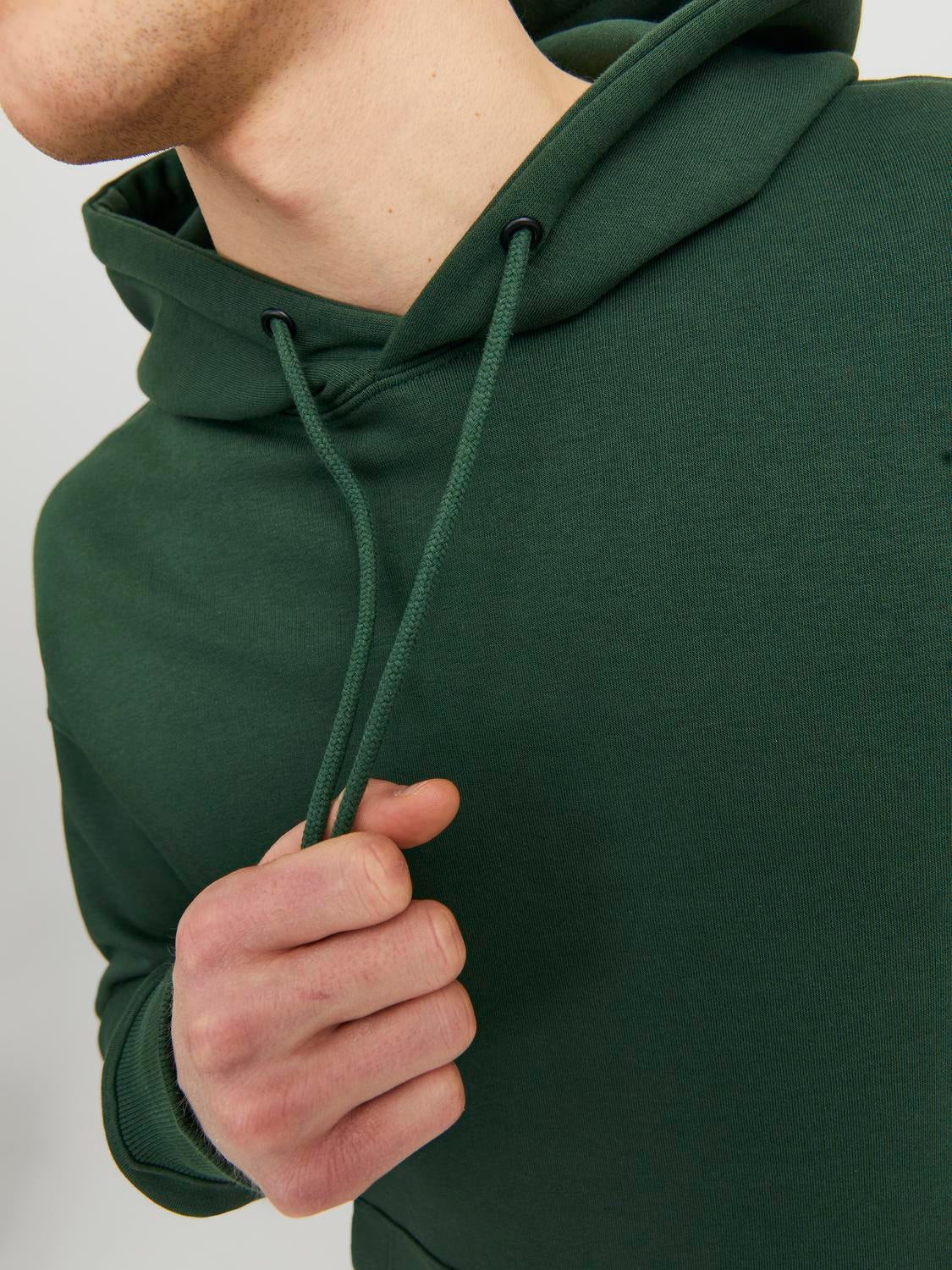 Effen Hoodie | Donkergroen | Jack & Jones®