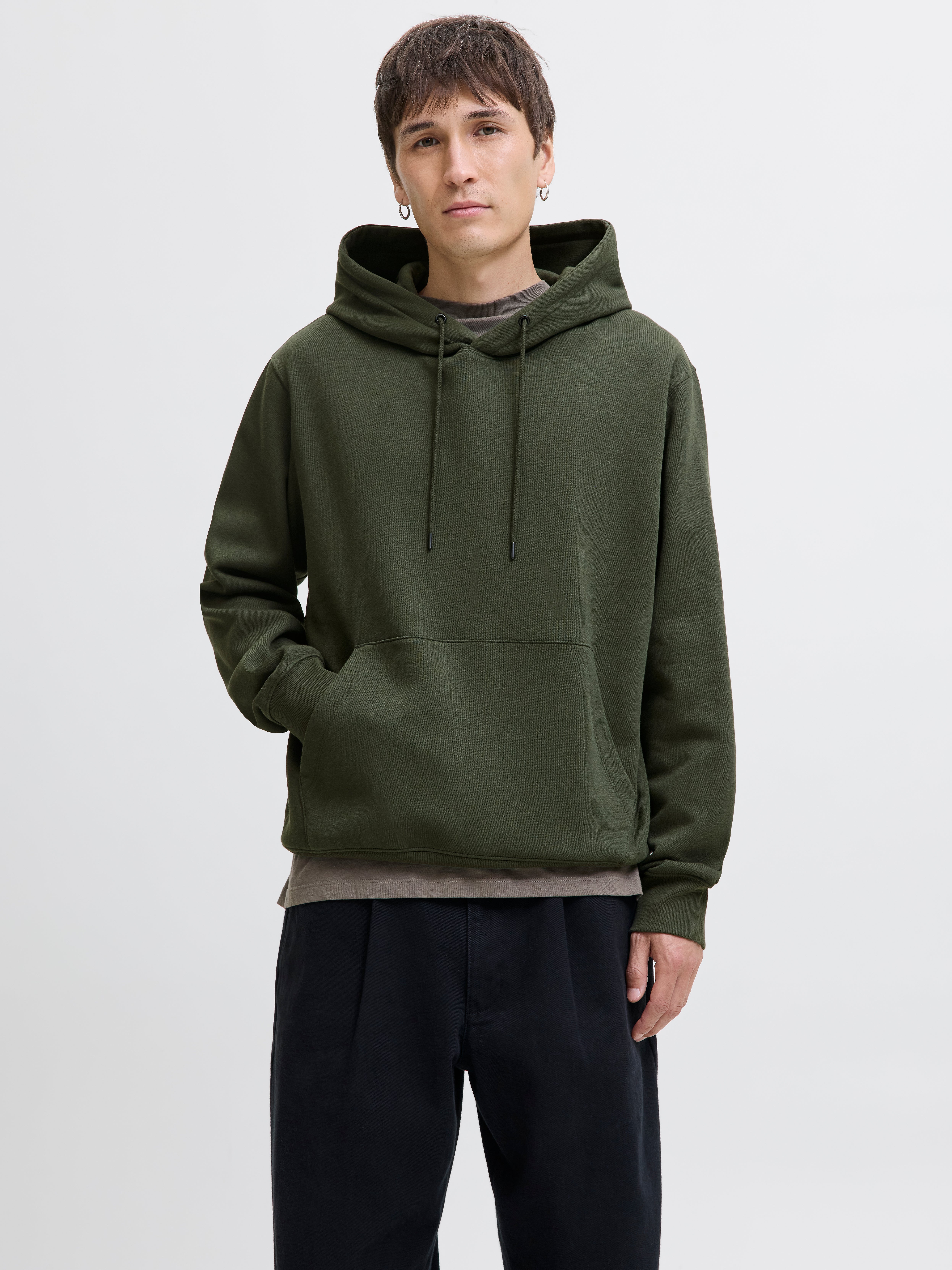 Einfarbig Kapuzenpullover