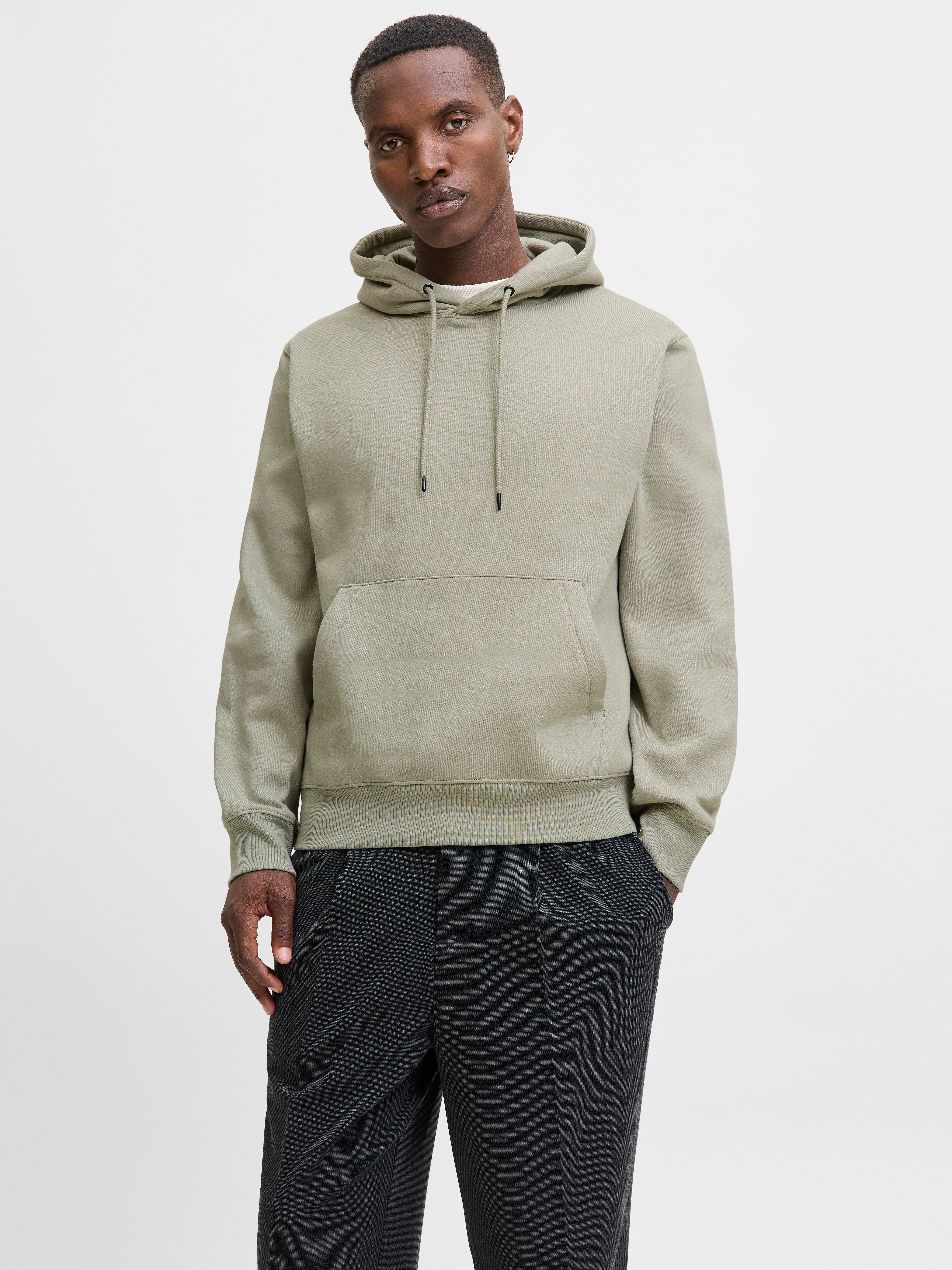 Einfarbig Kapuzenpullover