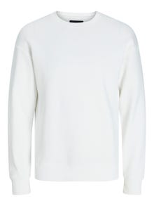 Jack & Jones Ensfarvet Sweatshirt med rund hals -Cloud Dancer - 12208182