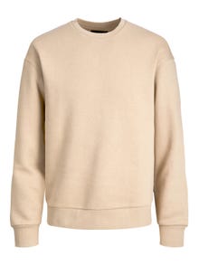Jack & Jones Plain Crew neck Sweatshirt -Crockery - 12208182