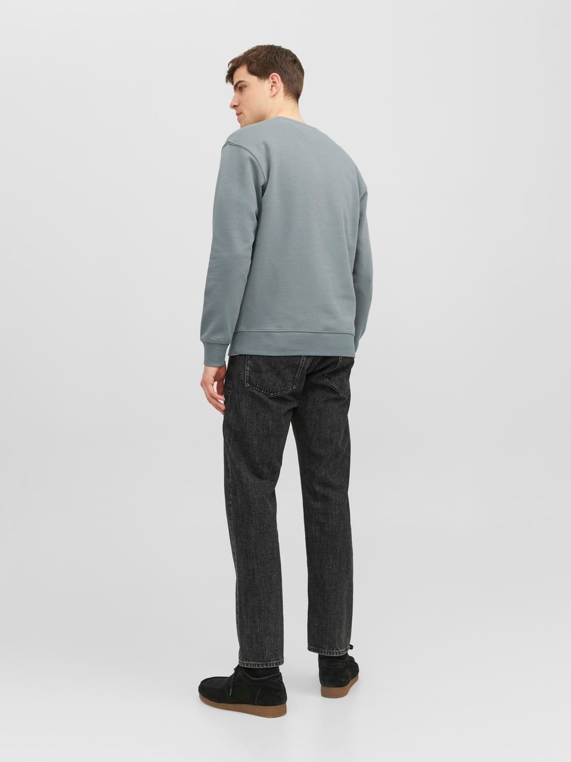 Plain Crewn Neck Sweatshirt | Dark Grey | Jack & Jones®