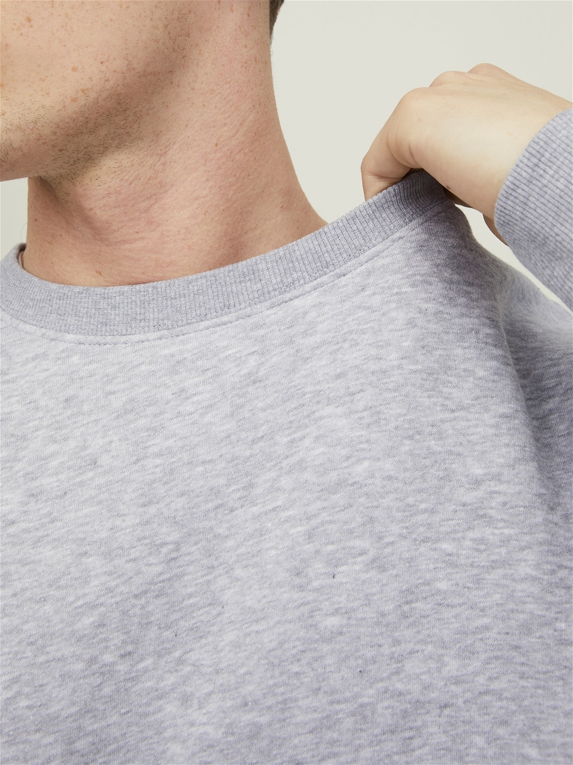 Jack & Jones Effen Sweatshirt met ronde hals -Light Grey Melange - 12208182