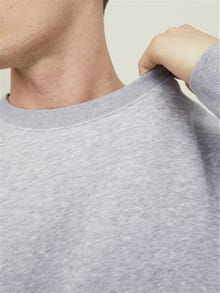 Jack & Jones Ensfarvet Sweatshirt med rund hals -Light Grey Melange - 12208182