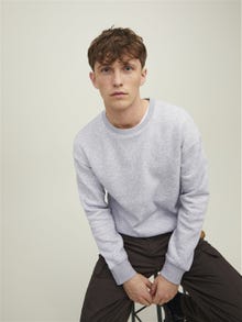 Jack & Jones Ensfarvet Sweatshirt med rund hals -Light Grey Melange - 12208182
