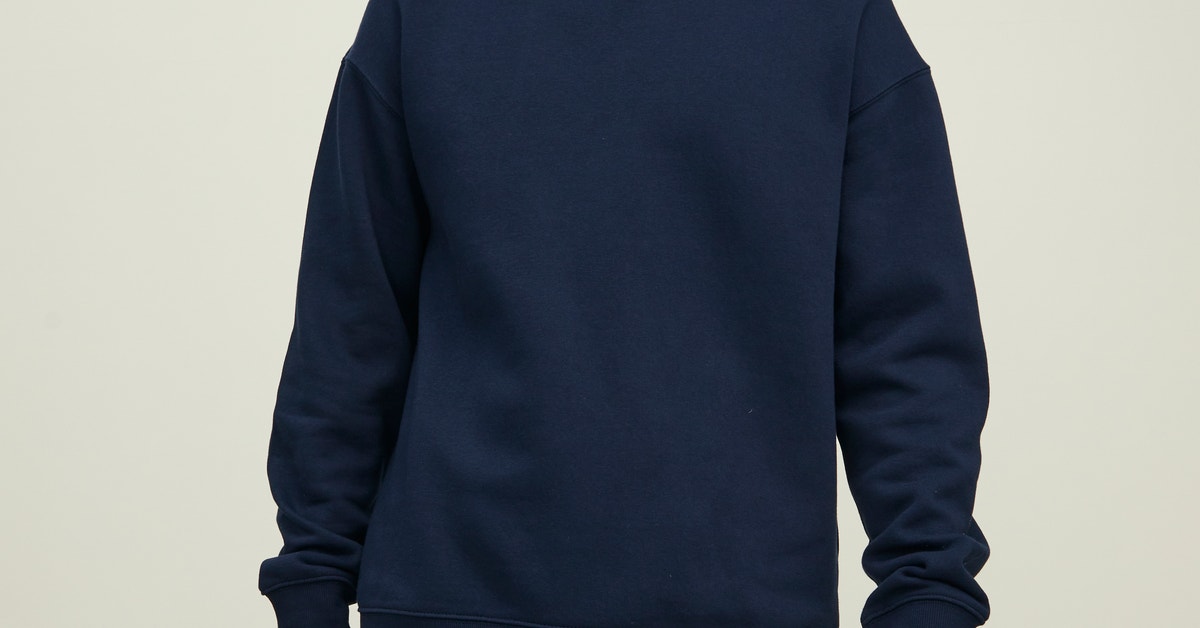 Einfarbig Sweatshirt mit Rundhals | Dunkelblau | Jack & Jones®