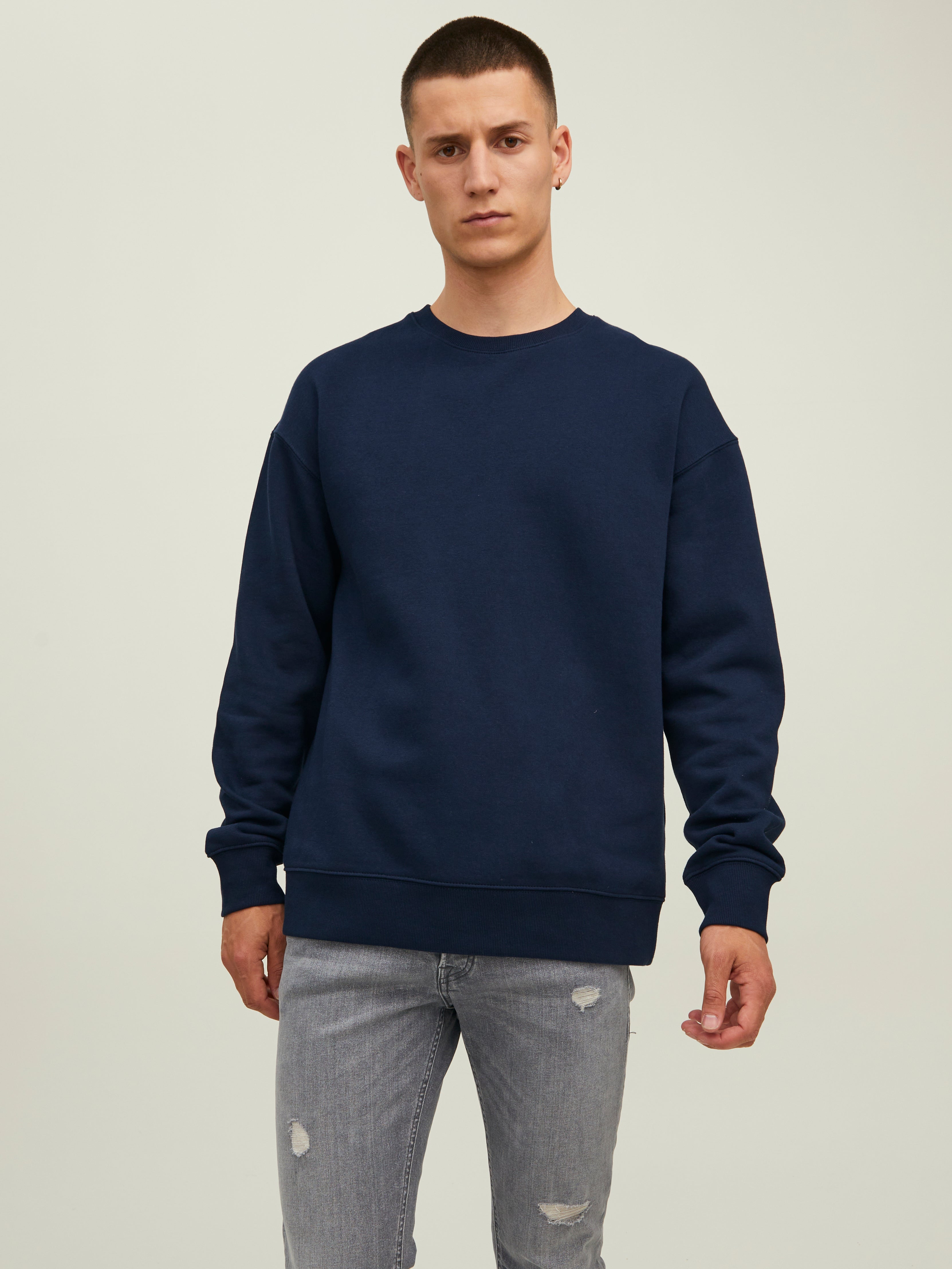 Plain navy hot sale sweatshirt