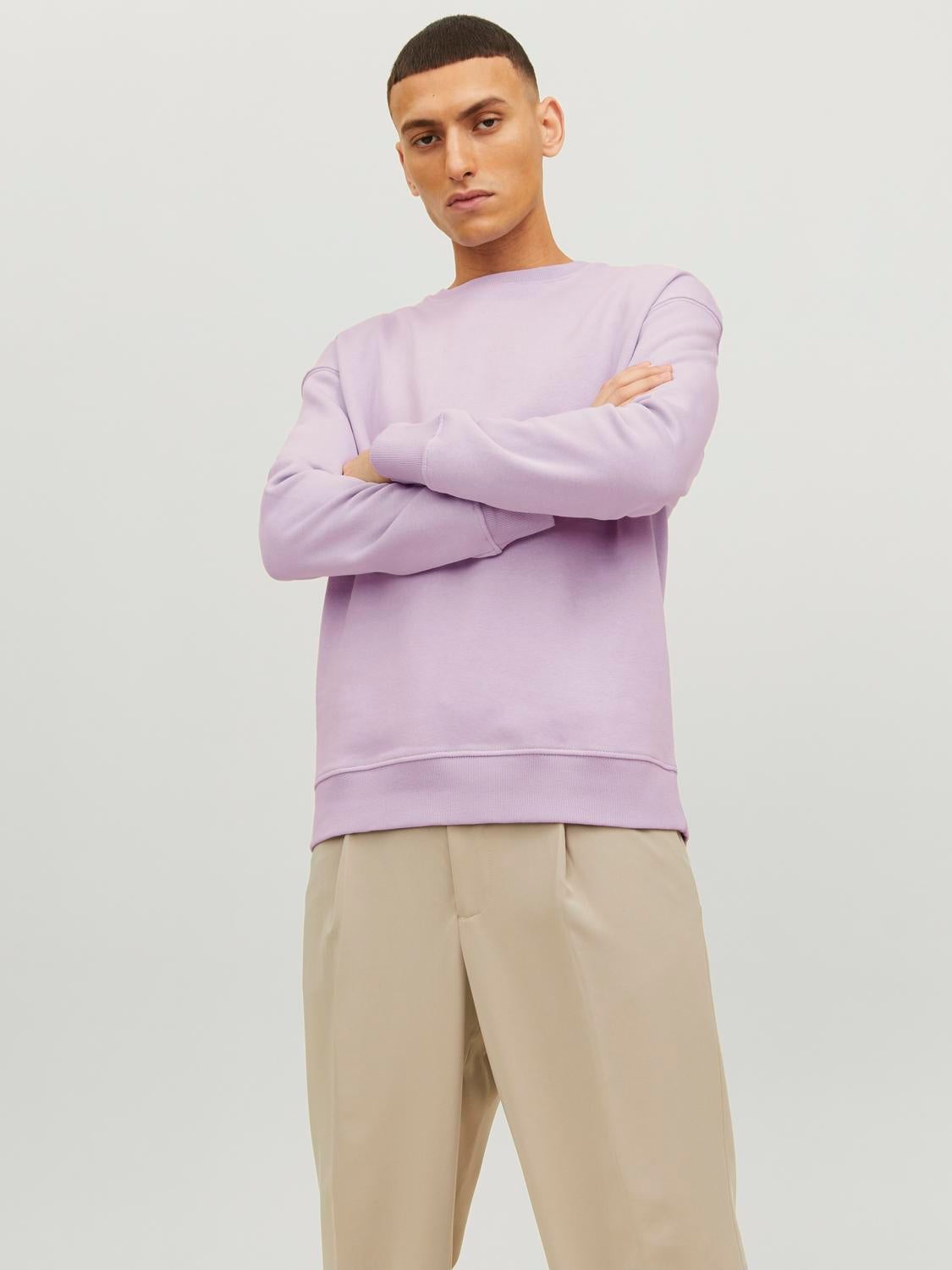 Plain Crew neck Sweatshirt | Light Purple | Jack & Jones®