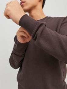 Jack & Jones Enfärgat Crewneck tröja -Seal Brown - 12208182